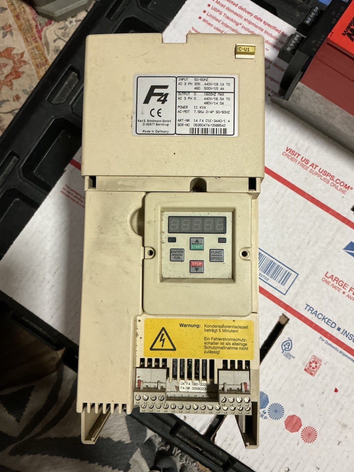 Karl E. Brinkmann F4 General Purpose AC Drive 14.F4.C1E-3440/1.4 7.5kW 440V Z0 Karl E. Brinkmann F4 General Purpose AC Drive 14.F4.C1E-3440/1.4 7.5kW 440V Z0