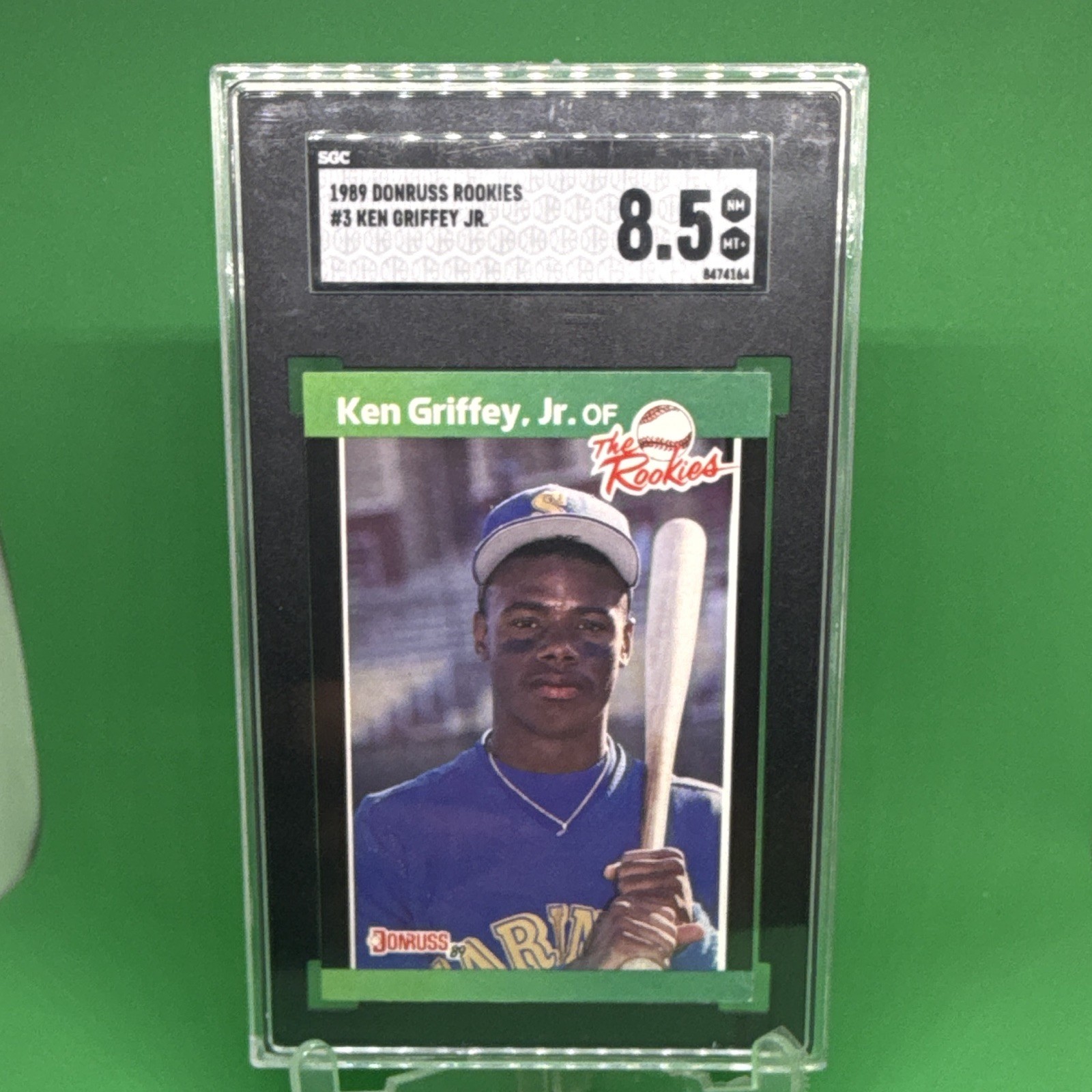 1989 DONRUSS ROOKIES KEN GRIFFEY JR. BASEBALL RC #3 SGC 8.5 1989 DONRUSS ROOKIES KEN GRIFFEY JR. BASEBALL RC #3 SGC 8.5