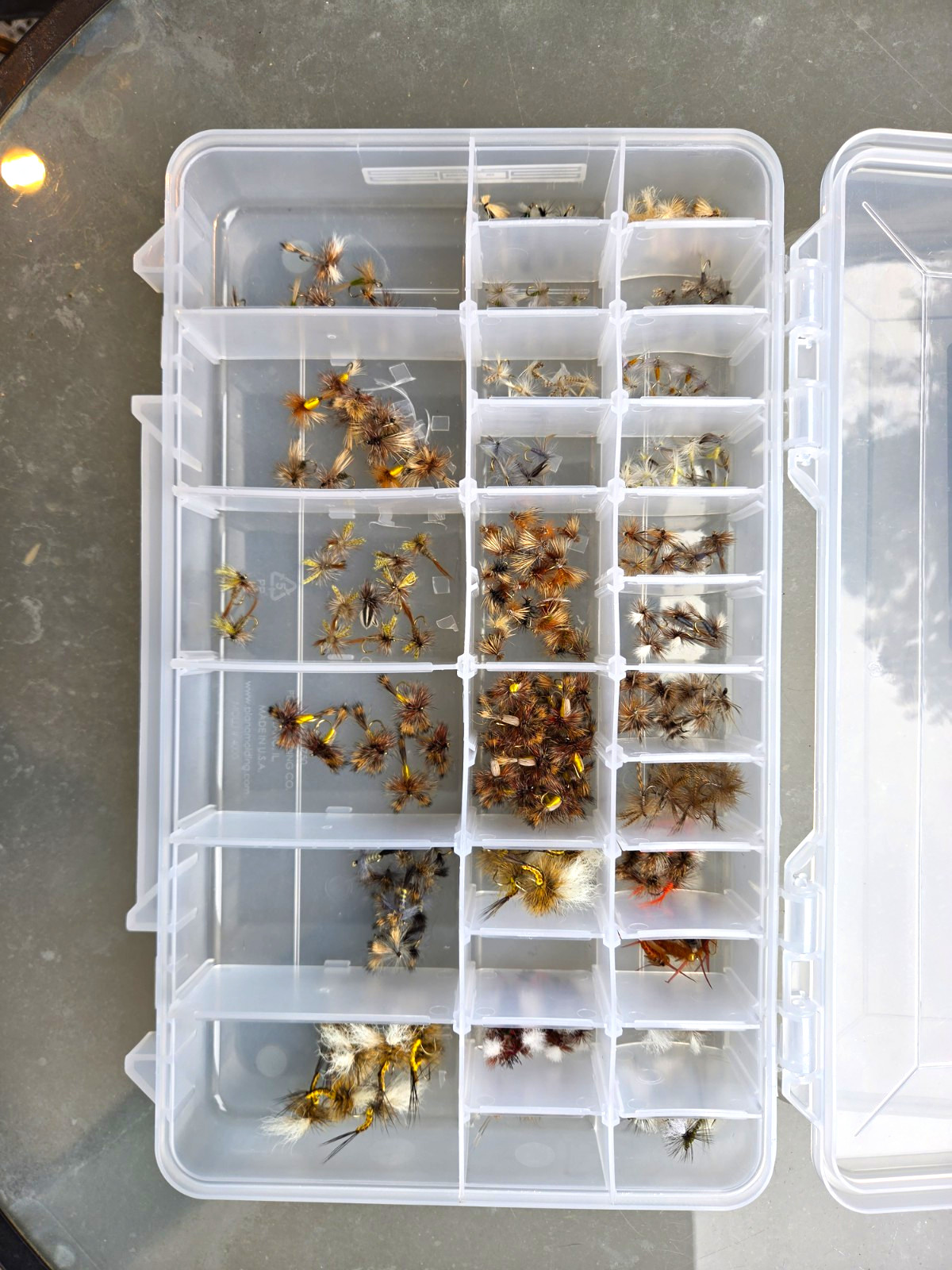 Assortment of Dry Flies (QTY 200+) Plus Plano Box Assortment of Dry Flies (QTY 200+) Plus Plano Box