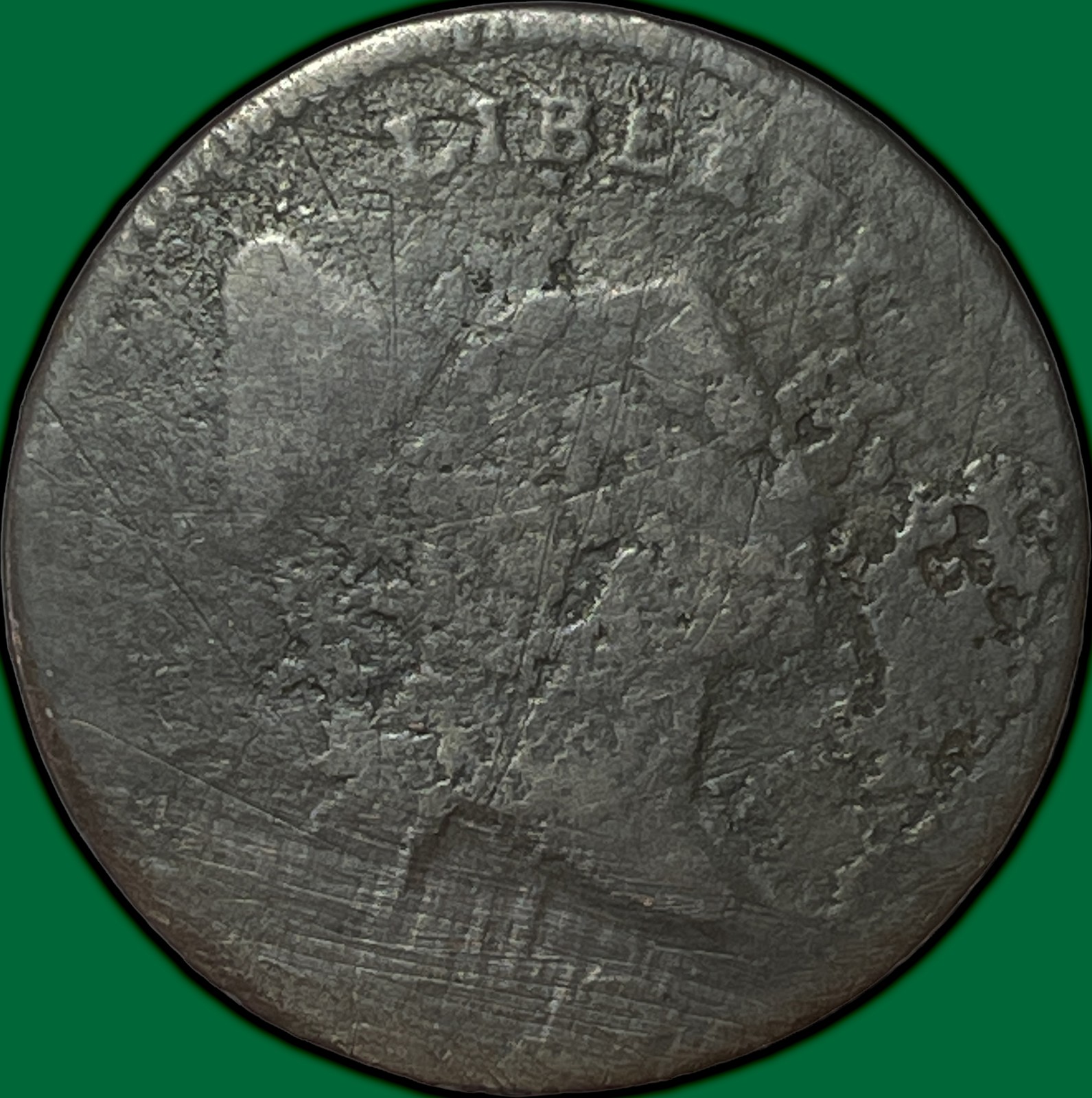 1797 Liberty Cap Half Cent Fair FA Coin, Corrosion #41224