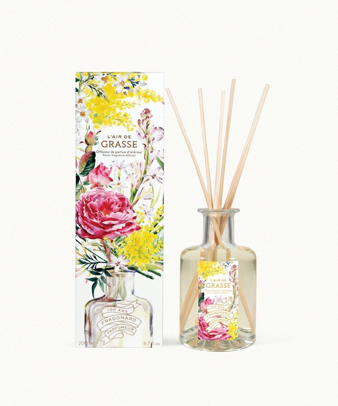 Fragonard L\'Air de Grasse | Jasmine Orange Blossom Cedar | 200ml Reed Diffuser