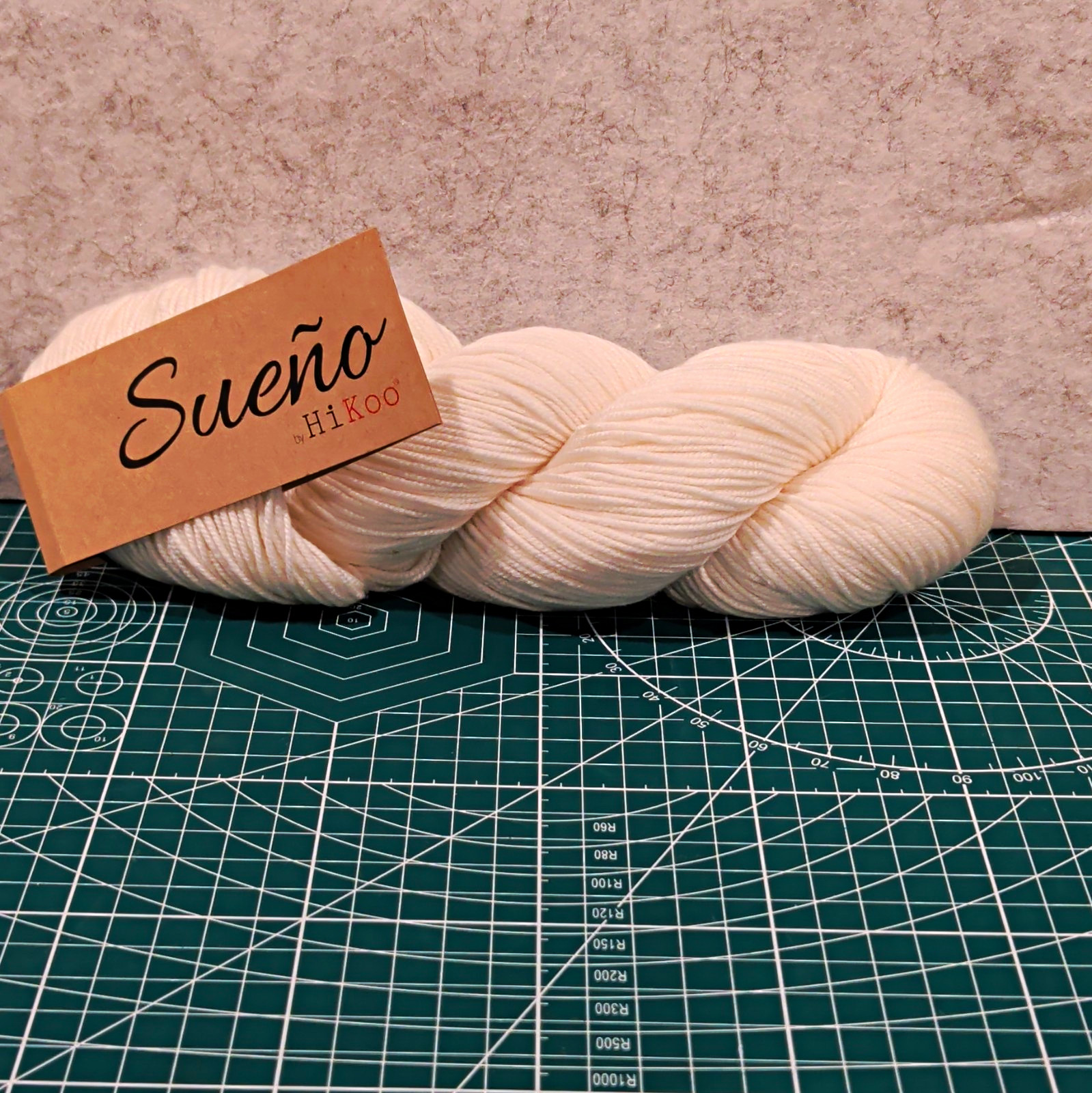 HiKoo Sueño Sock Super Fine Superwash Merino Bamboo Yarn Skein Cream 1111