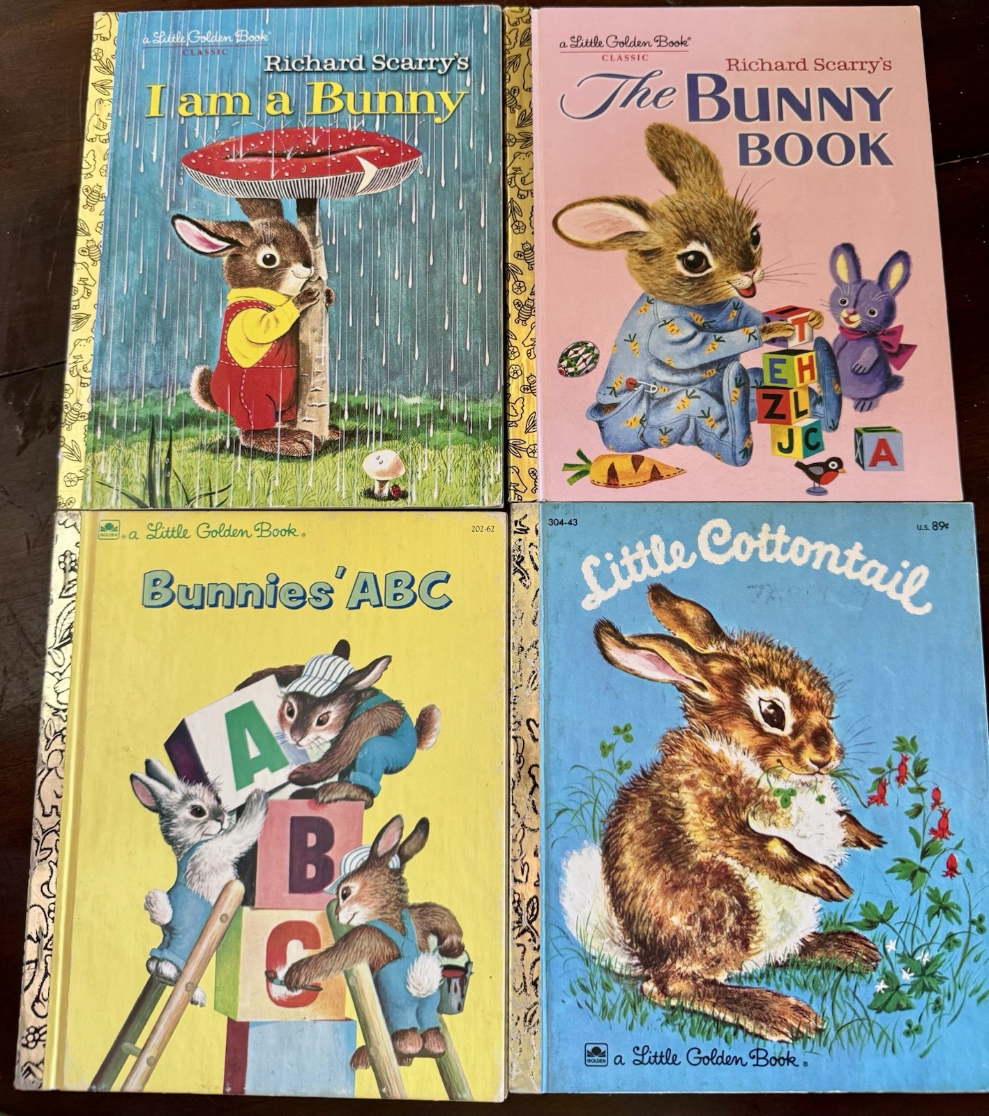 Vintage Little Golden Books Lot Of 4 Bunnies 1960/1980s Good Condition