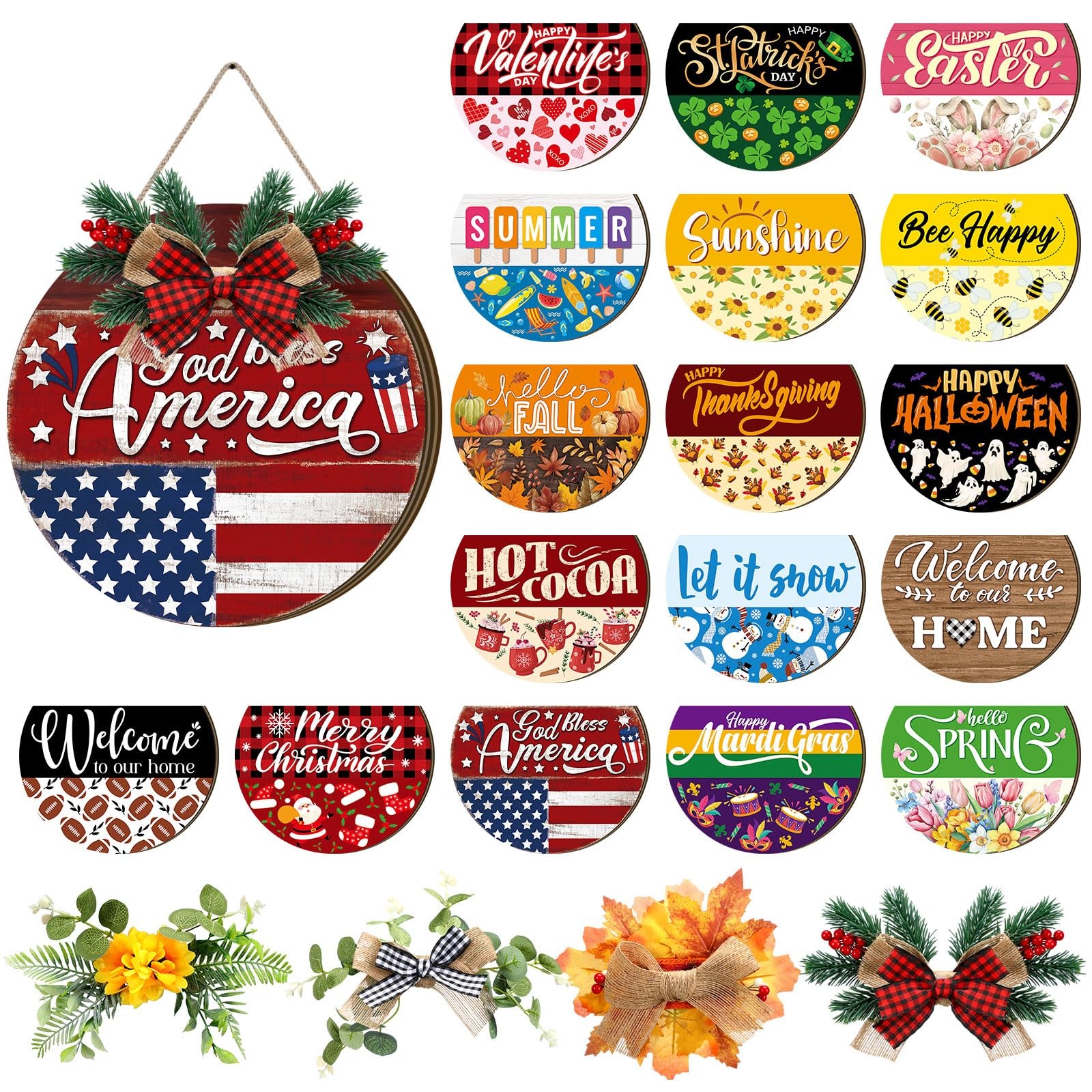 Vicenpal 22 Pcs Interchangeable Welcome Sign for Front Door with 17 Magnetic Vicenpal 22 Pcs Interchangeable Welcome Sign for Front Door with 17 Magnetic