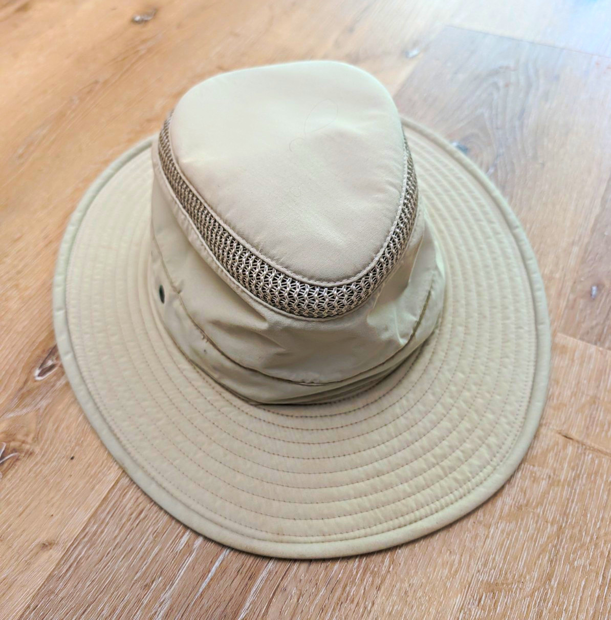 Vintage Tilley Endurables Airflo Hat Khaki Made in Canada Wide Brim Hiking 7 5/8