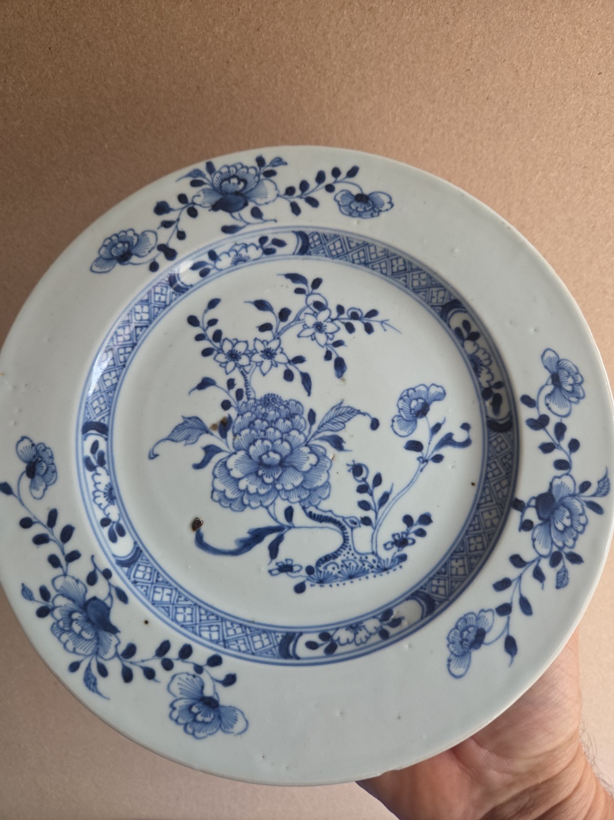 Antique Chinese Nanking Cargo Plate Christies Label. pb100 Antique Chinese Nanking Cargo Plate Christies Label. pb100