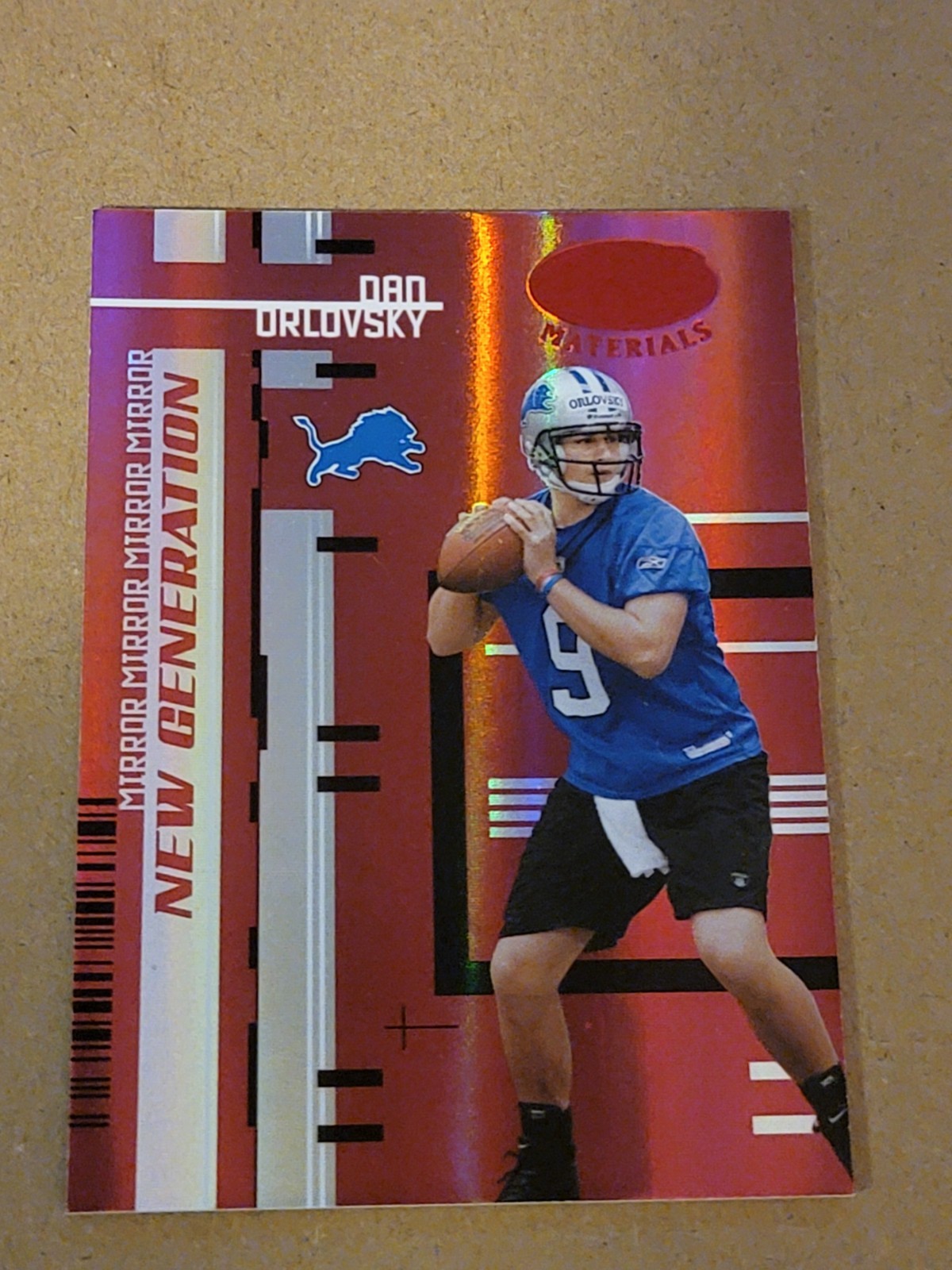2005 Donruss Leaf Certified Materials Dan Orlovsky ESPN #181 Mirror Red RC #/100