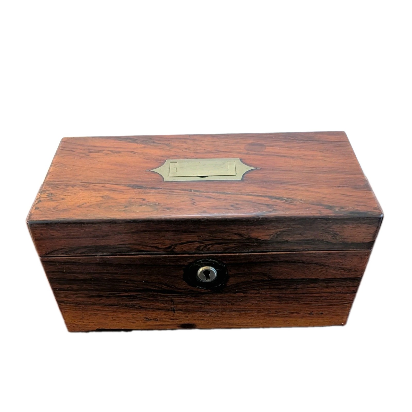 Antique English Georgian / Victorian 1820-1850s Rosewood Tea Caddy