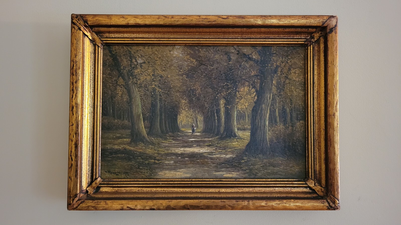 WILHELM RUPPRECHT (German, 1886-1963) OIL ON CANVAS PAINTING, Walk in deep Woods