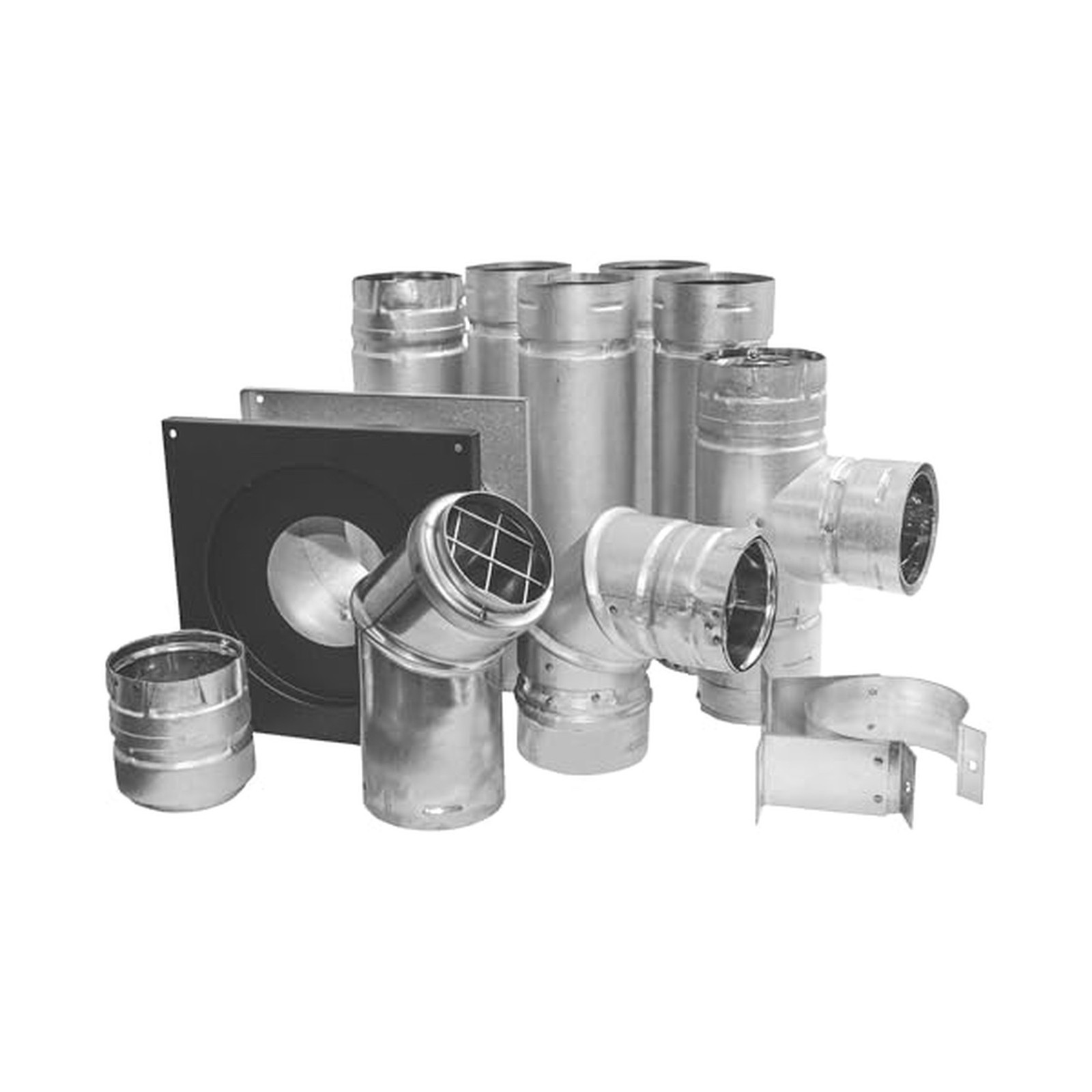 DuraVent PelletVent Horizontal Double-Wall Pipe Kit, Stainless Steel, 3 in