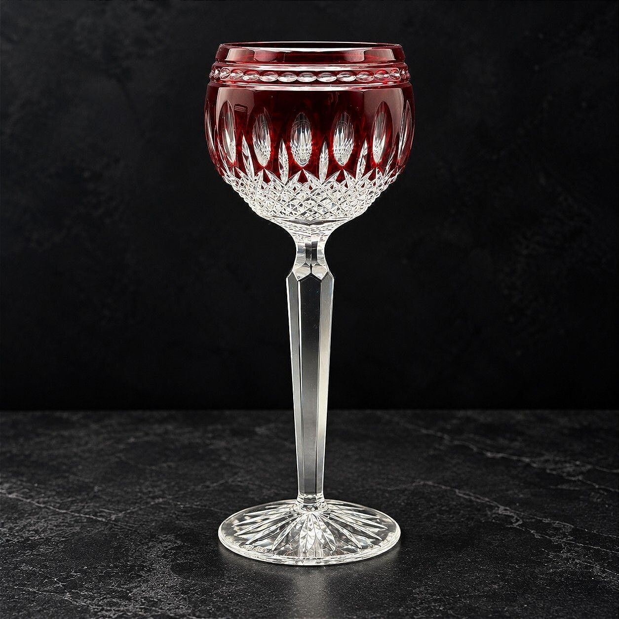 Rare Vintage WATERFORD Clarendon Ruby Red Lead Crystal Wine Glass Stemware Rare Vintage WATERFORD Clarendon Ruby Red Lead Crystal Wine Glass Stemware