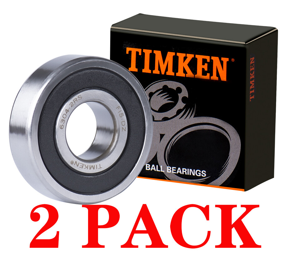 (2 PACK) USA TIMKEN 6304-2RS 20X52X15MM Double Rubber Seal Ball Bearings (2 PACK) USA TIMKEN 6304-2RS 20X52X15MM Double Rubber Seal Ball Bearings