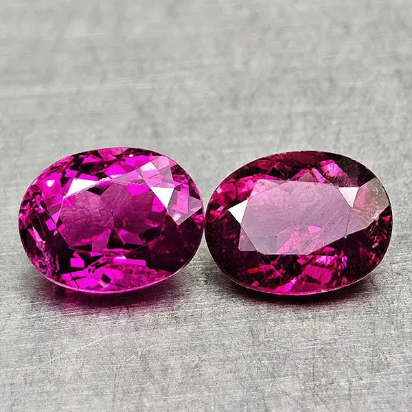 Natural Pink Tourmaline 1.44 Ct. 2 Pcs Oval Shape 6.4 x 5 Mm. Unheated Gemstone