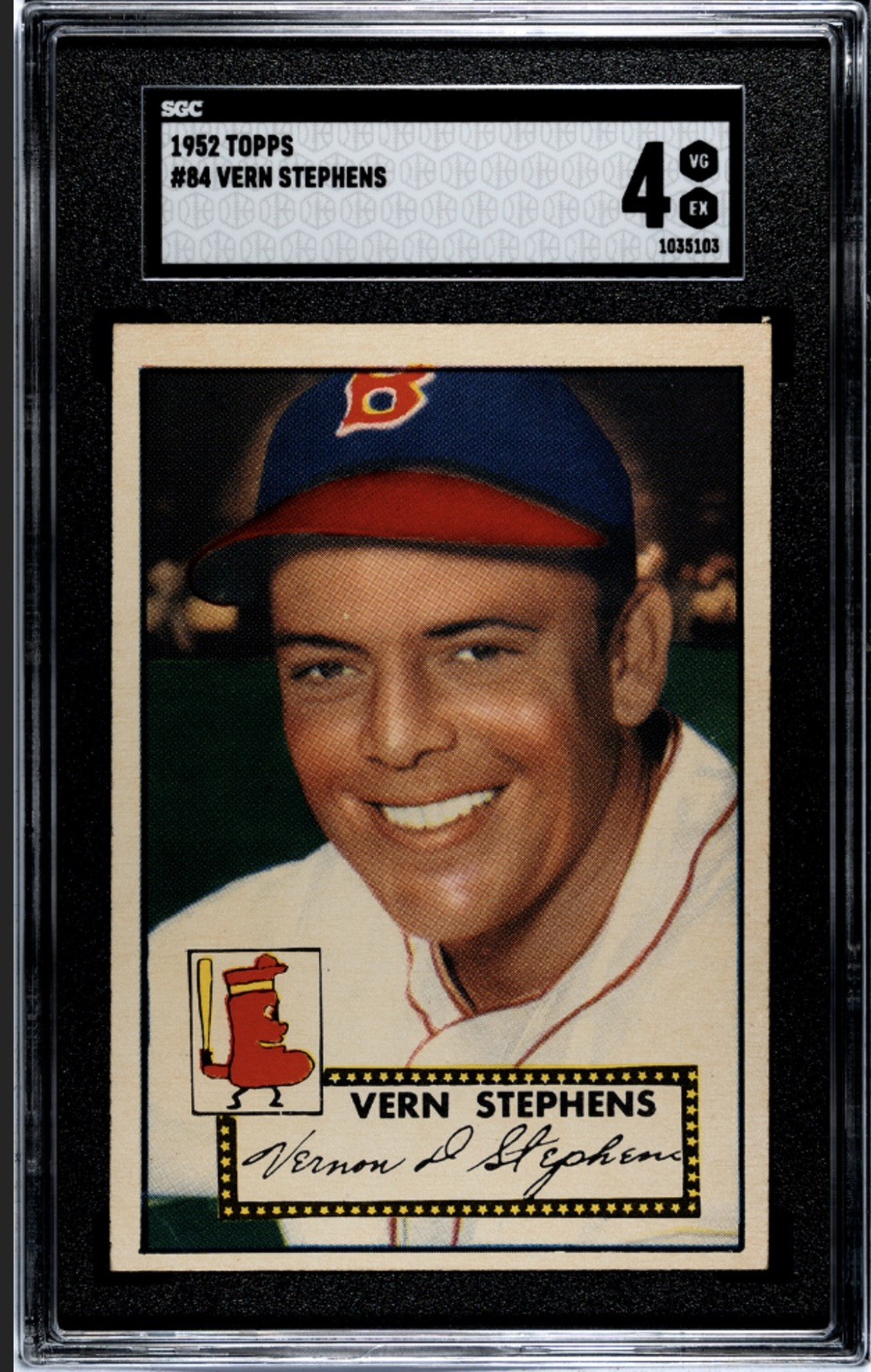 1952 TOPPS VERN STEPHENS #84 SGC 4BOSTON RED SOX. Sharp card for grade