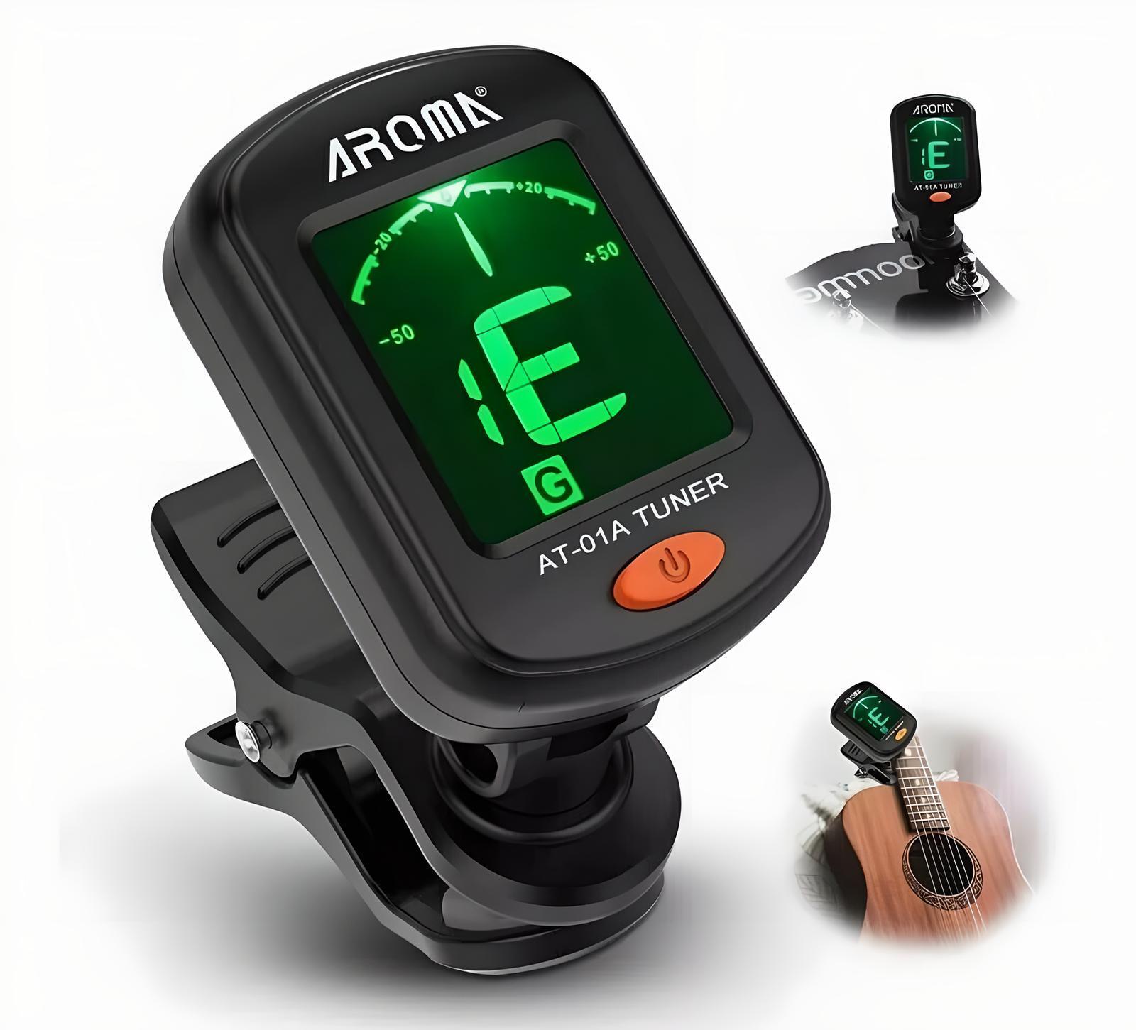 LCD Clip On Chromatic Acoustic Tuner Electric Guitar Banjo Violin Bass Ukulele