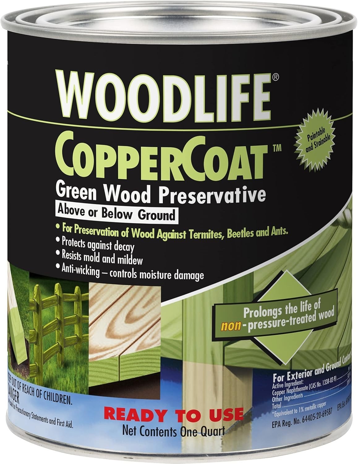 WOODLIFE 1901A CopperCoat Green Wood Preservative Gallon Green WOODLIFE 1901A CopperCoat Green Wood Preservative Gallon Green