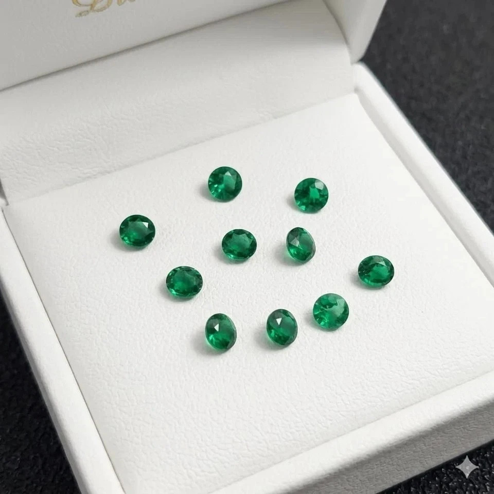 Natural 11 Pcs 8 MM Round Colombia Green Emerald Loose Certified Gemstone Lot Natural 11 Pcs 8 MM Round Colombia Green Emerald Loose Certified Gemstone Lot