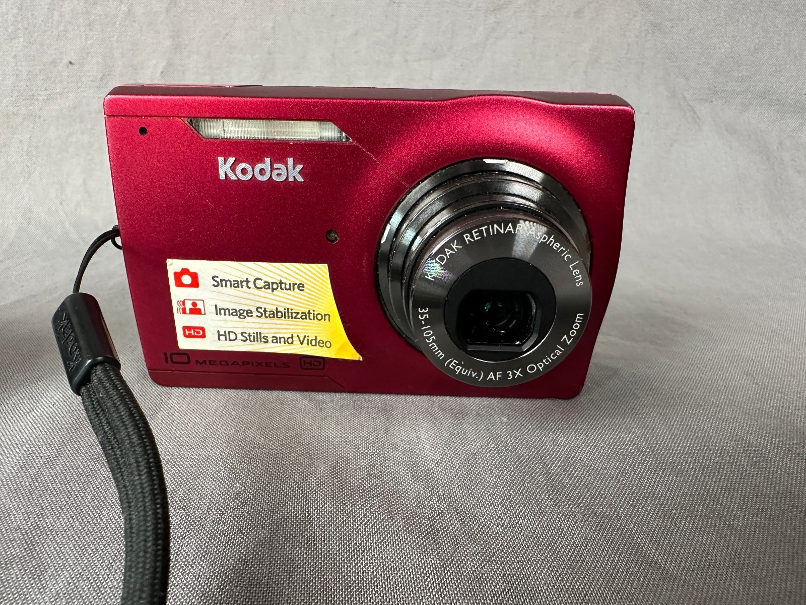 Kodak Easyshare M1093 IS 10.0 MP Digital Camera Red w/ Battery & Charger VG Cond