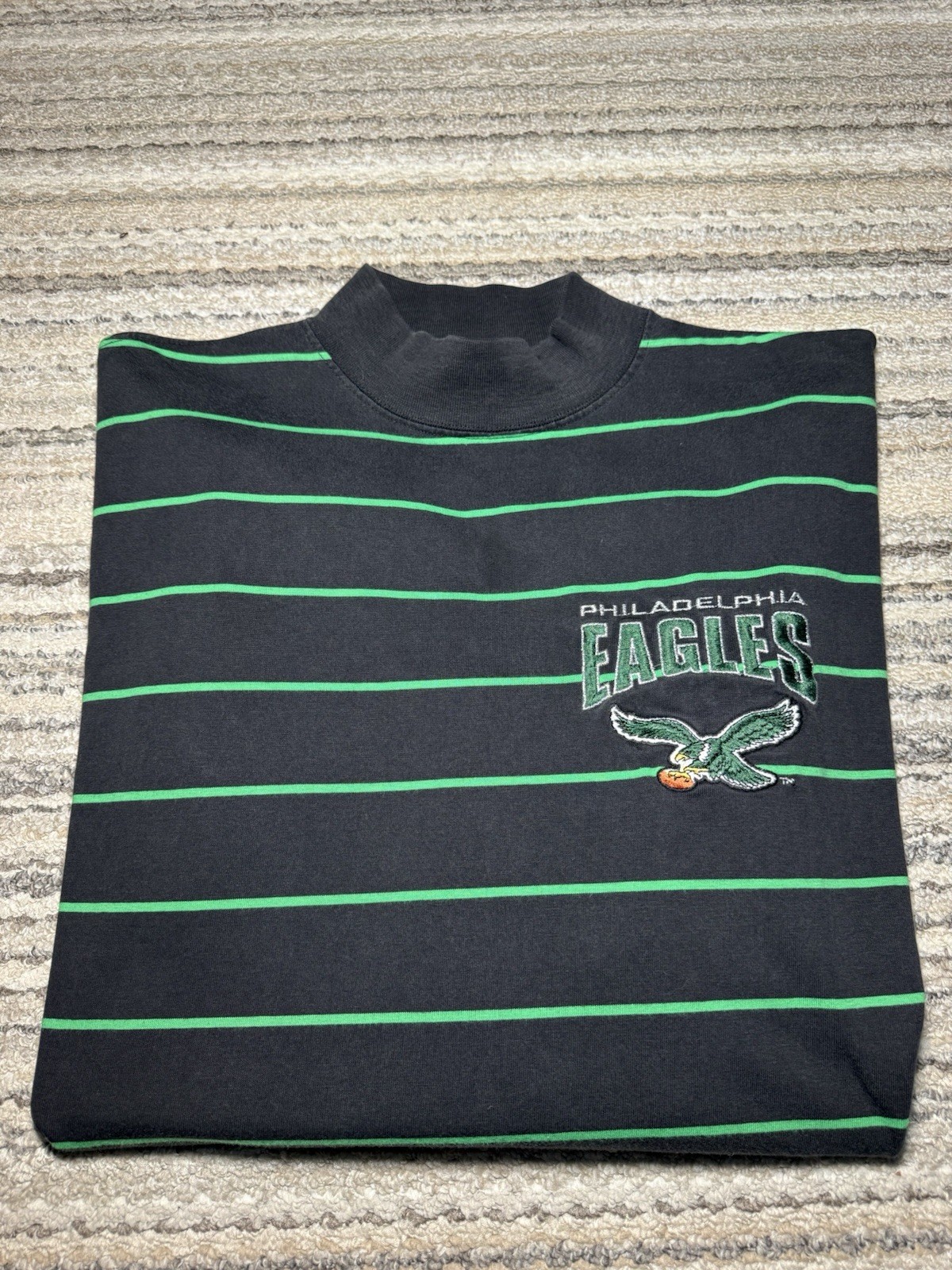 Vtg 90s Philadelphia Eagles Salem Sportswear Long Sleeve Mock Turtleneck Mens XL