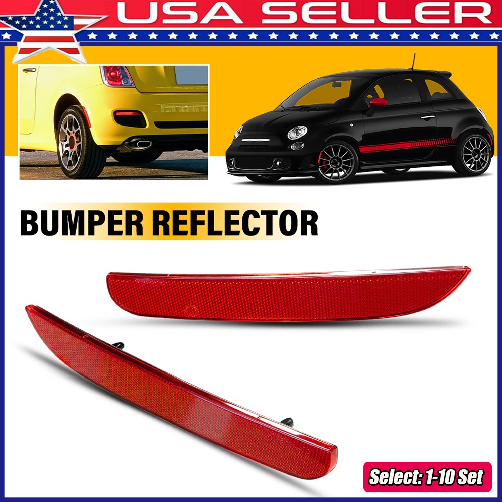 1-10xRear Bumper Trim Reflectors For 12-17 FIAT 500 Body Replacement Parts