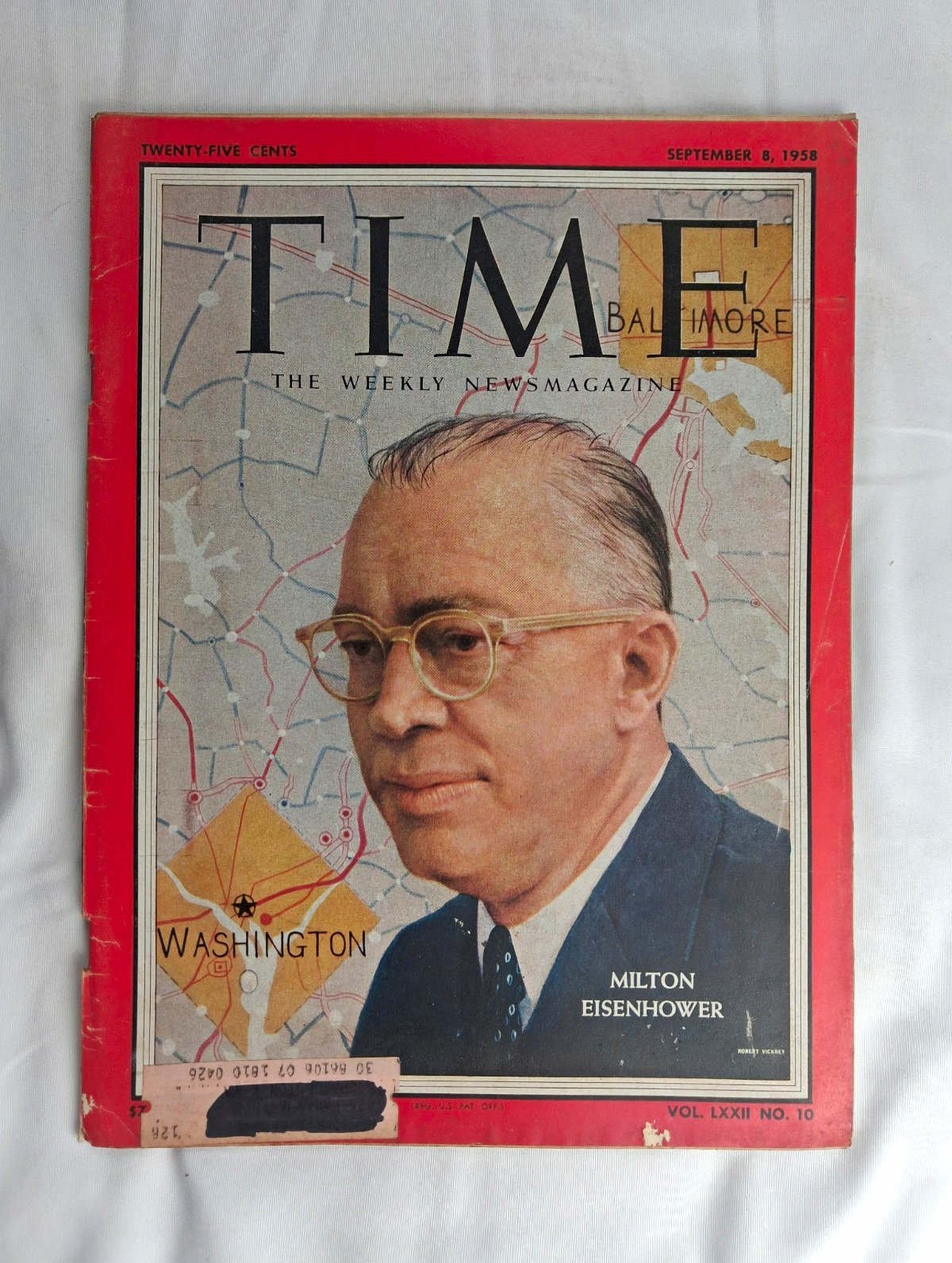 Vtg Time Magazine September 8 1958 Vol. LXXII No. 10 Milton Eisenhower