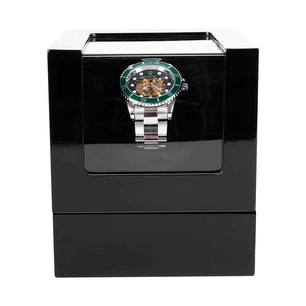 Wooden Automatic Single Watch Winder Storage Display Case Box Silent Motor New