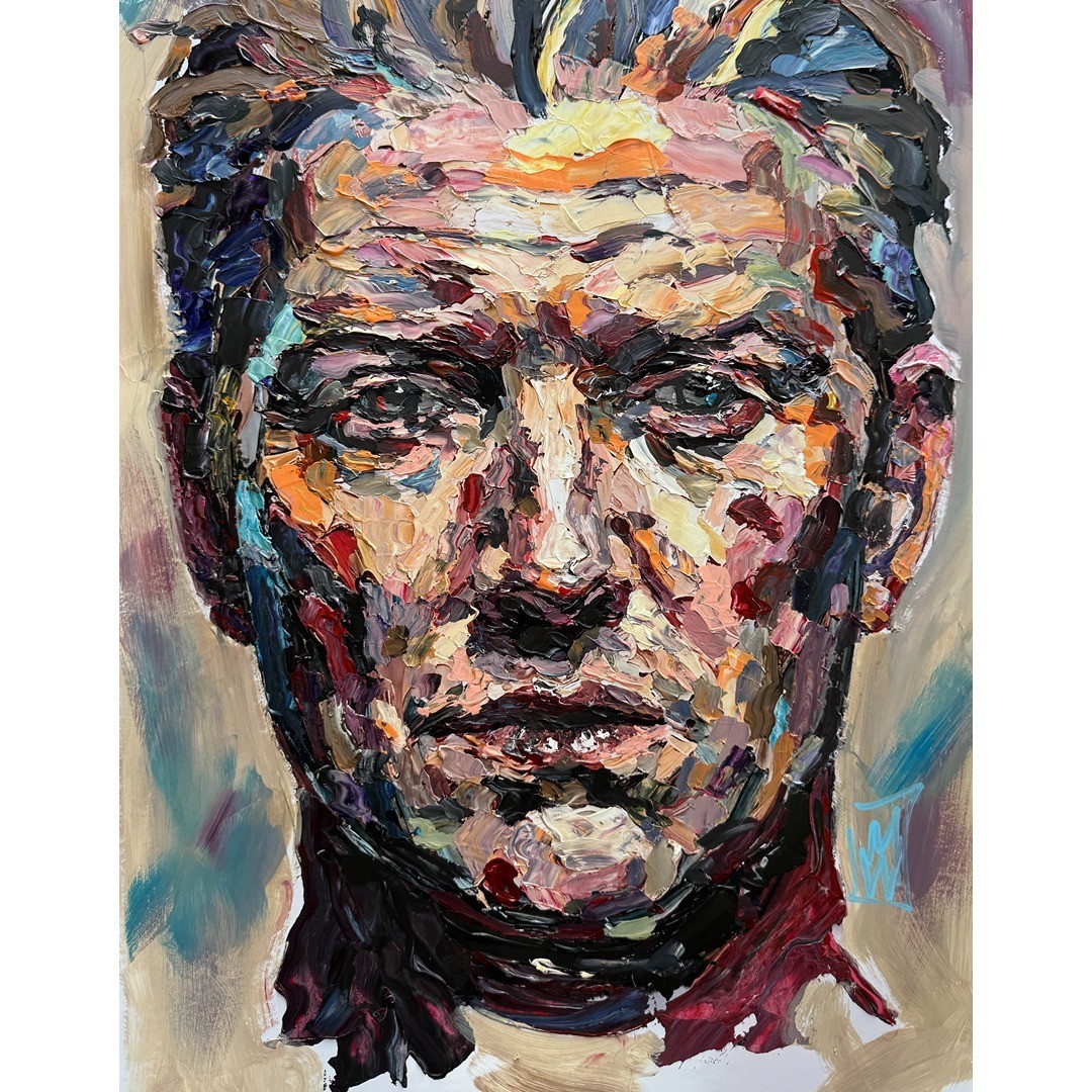 ORIGINAL Impasto Josh Homme QOTSA Portrait Painting Mike Wehner Art 16\