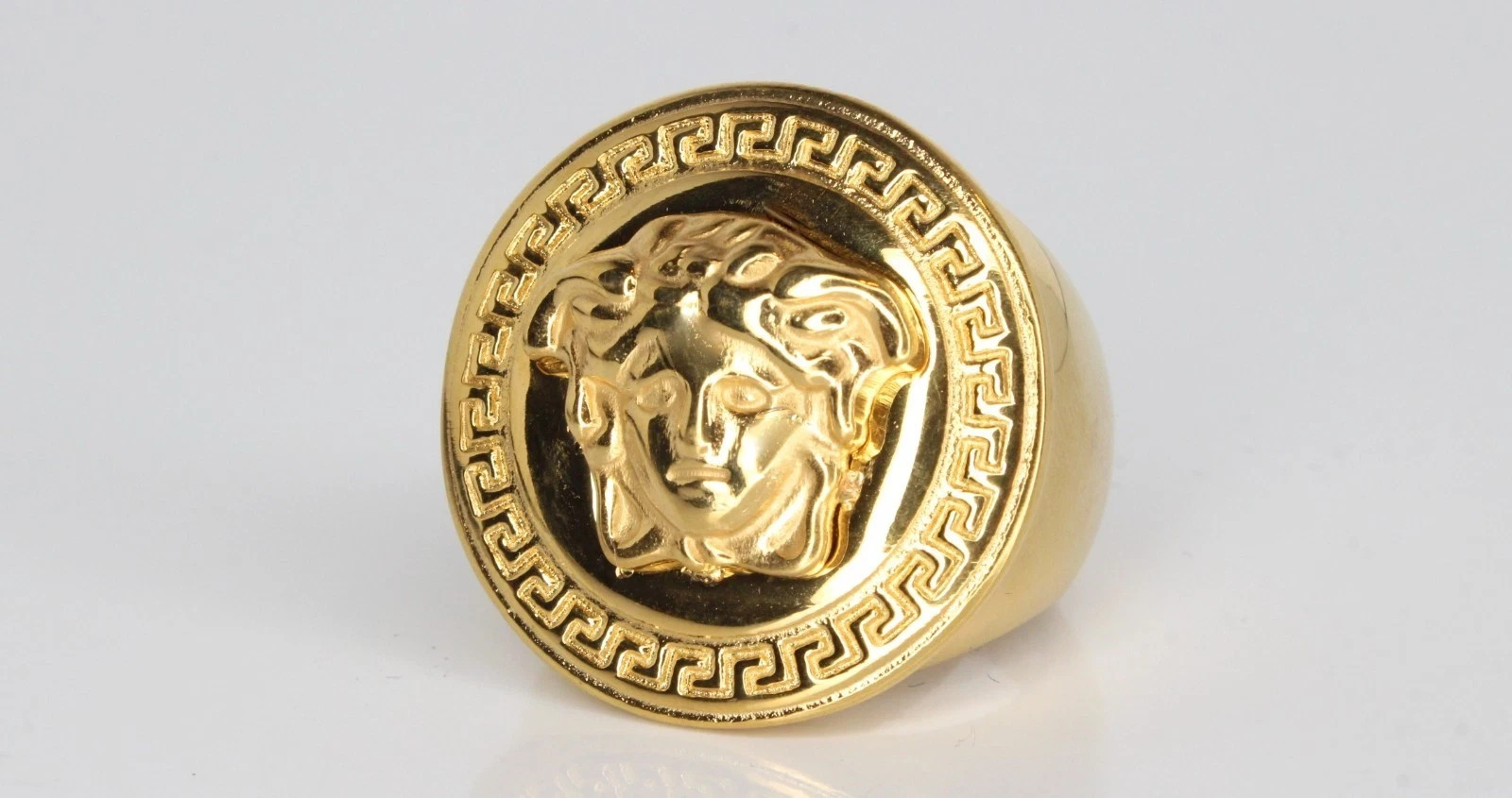 MASSIVE XL Medusa Men\'s Statement RING 26g ULTRA HEAVY WOW Gold