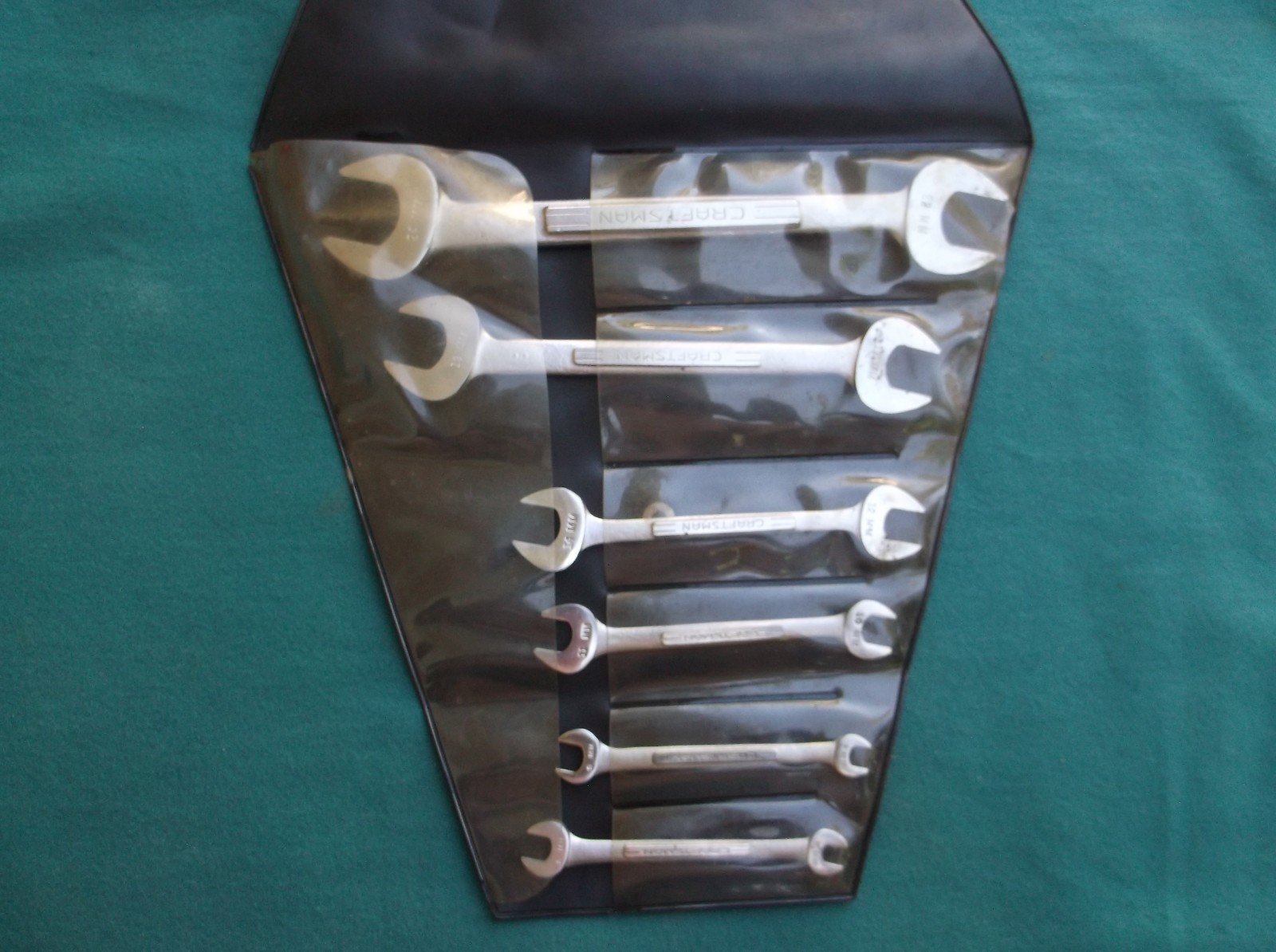 Vintage 6 Piece Craftsman 4450 =V= Series Metric Open End Wrench Set in Pouch