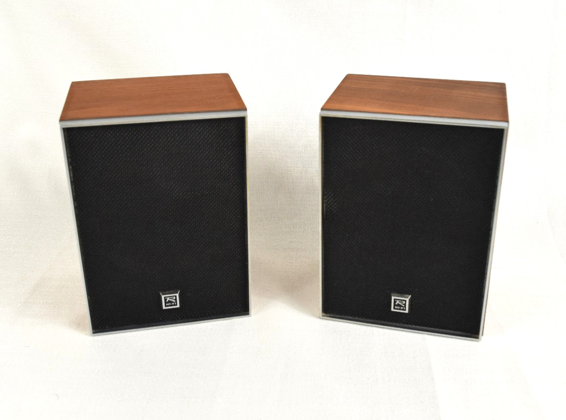 Vtg 70s Realistic R Hi-Fi Bookshelf Speakers Pair Wood Veneer MCM TESTED