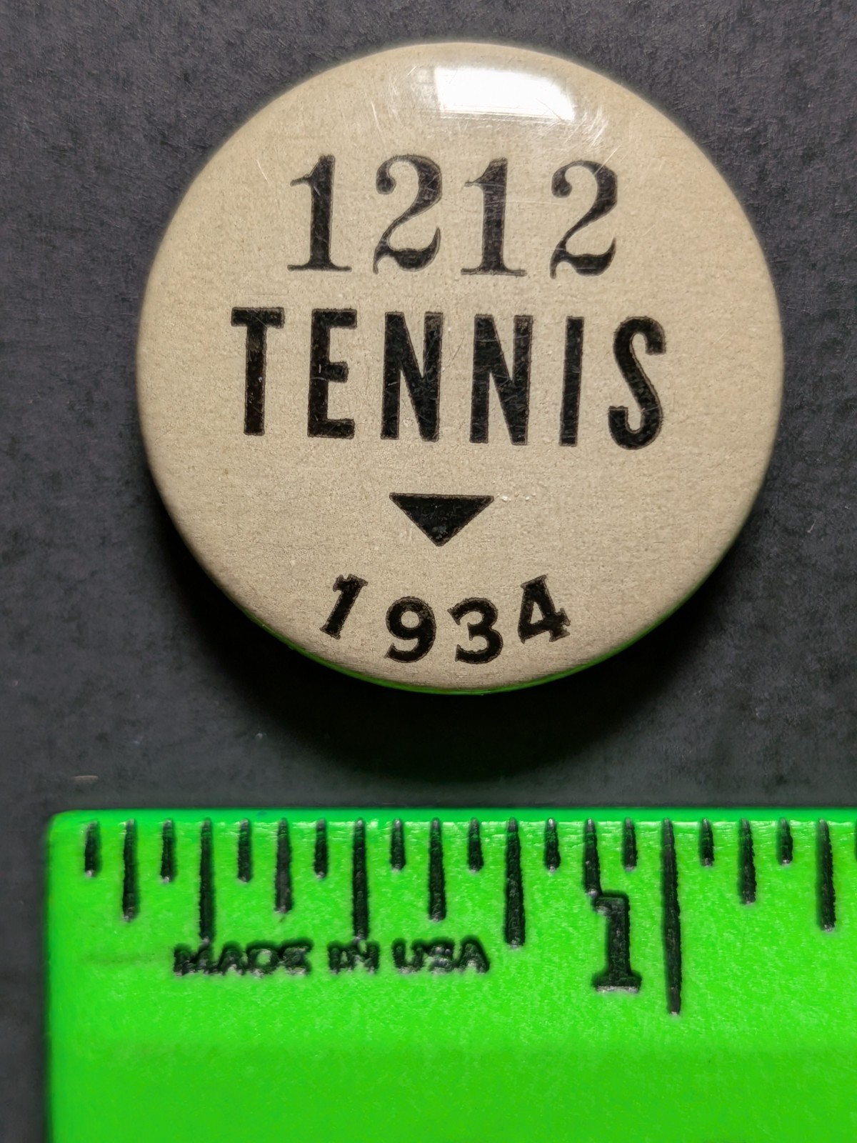 Vintage 1934 Tennis Permit Pinback Pin