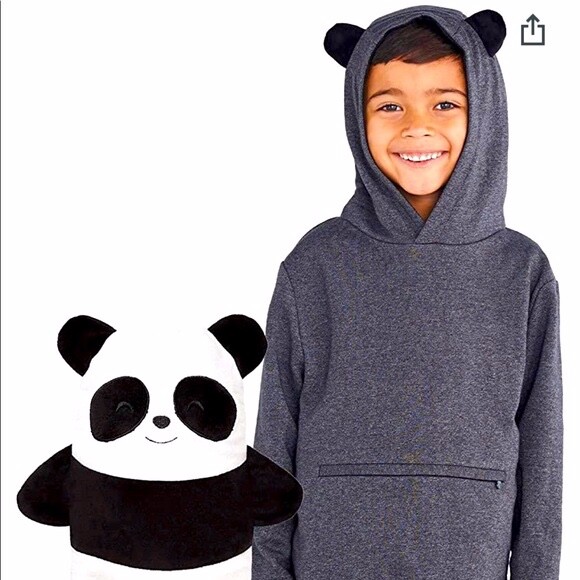 New - CUBCOATS Papo the Panda 2 in 1 Transforming Pullover Hoodie & Soft Plushie