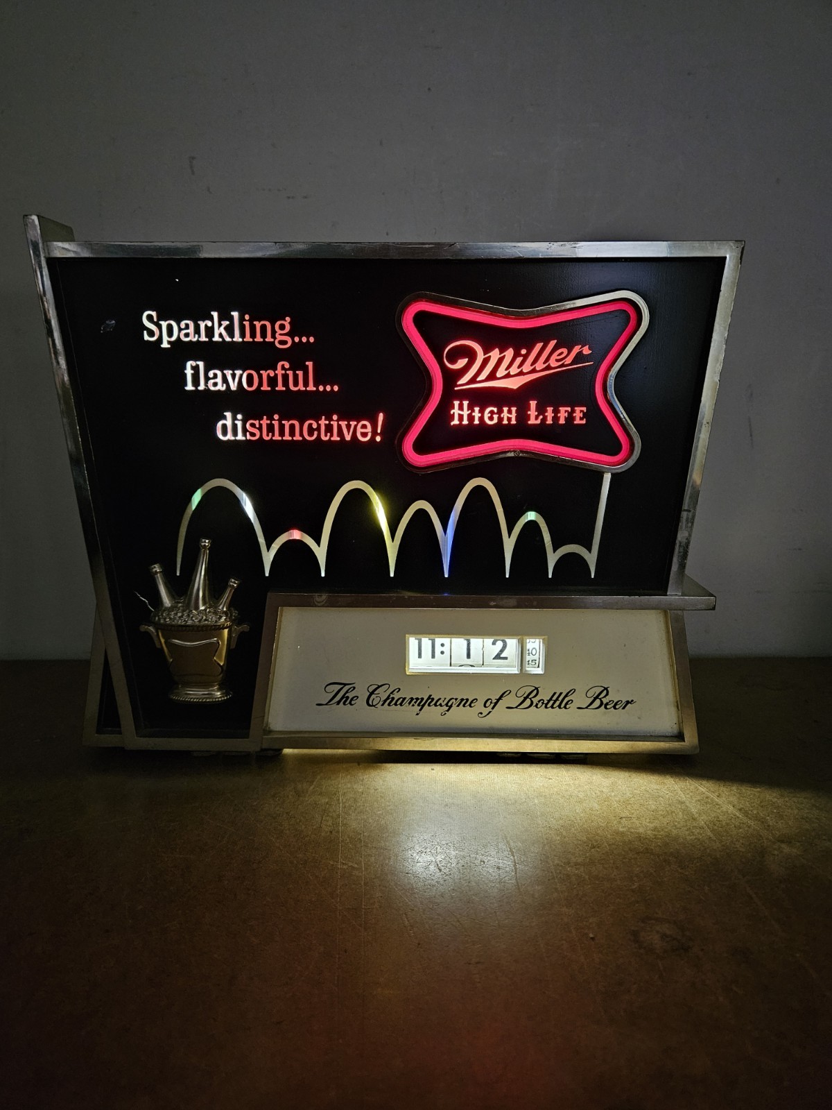 1960s Miller High Life Beer Bouncing Ball Motion Flip Clock Sign Works See Video 1960s Miller High Life Beer Bouncing Ball Motion Flip Clock Sign Works See Video