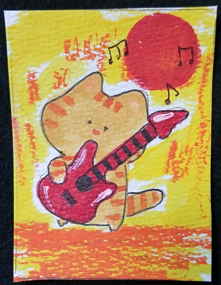Aceo Original Mixed Media Art Card