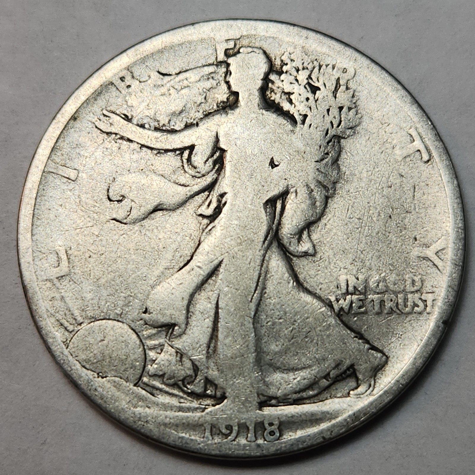 1918 S Walking Liberty Half Dollar 90% Silver 50c US Coin Good Walker WL-18BF 1918 S Walking Liberty Half Dollar 90% Silver 50c US Coin Good Walker WL-18BF