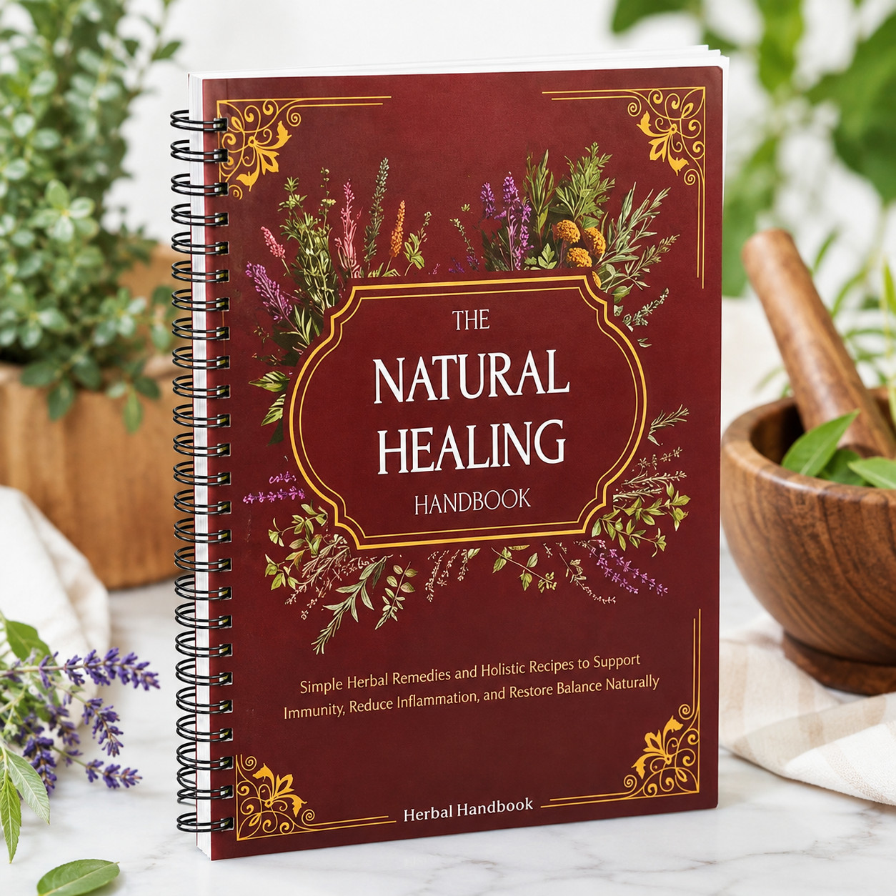 The Natural Healing Handbook Spiral Bound Herbal Remedies Holistic Guide