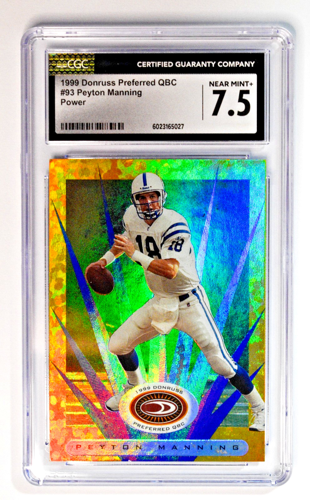 1999 Donruss Preferred QBC #93 Peyton Manning Power /150 CGC 7.5 Colts