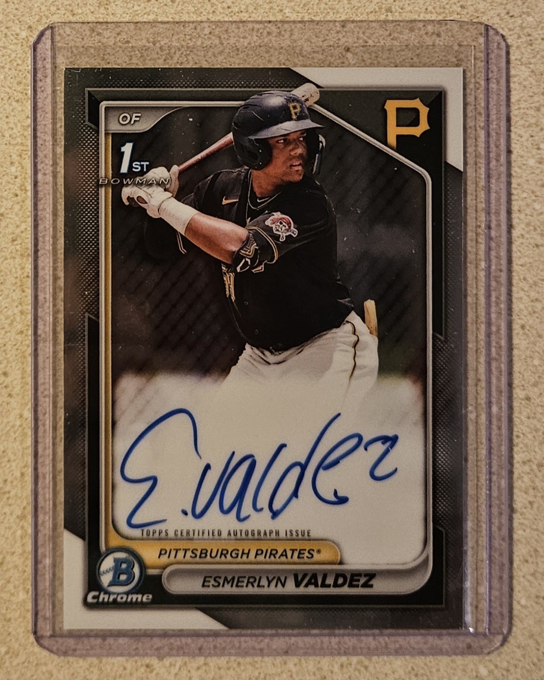 Esmerlyn Valdez 2024 Bowman Chrome SP On-Card 1st Autograph RC - Pirates 🔥