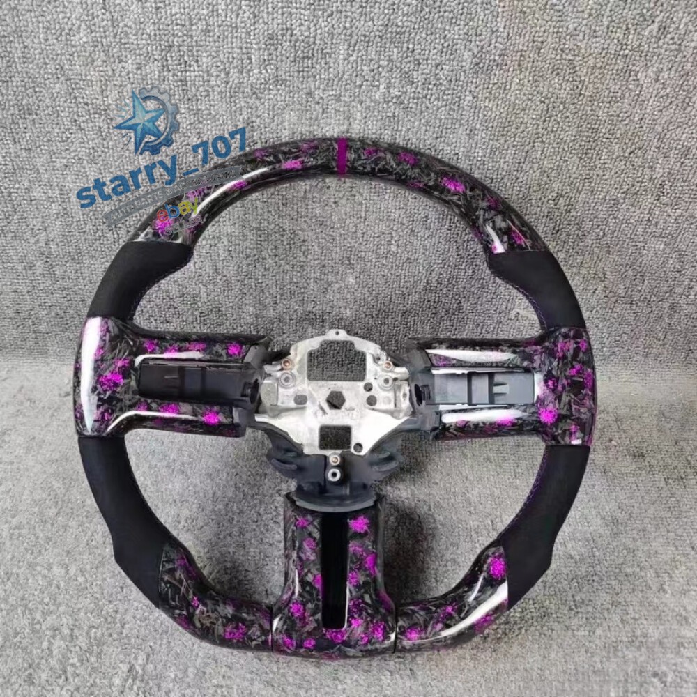 Alcantara Purple Forged Carbon Fiber Steering Wheel for Ford Mustang GT 2010-14