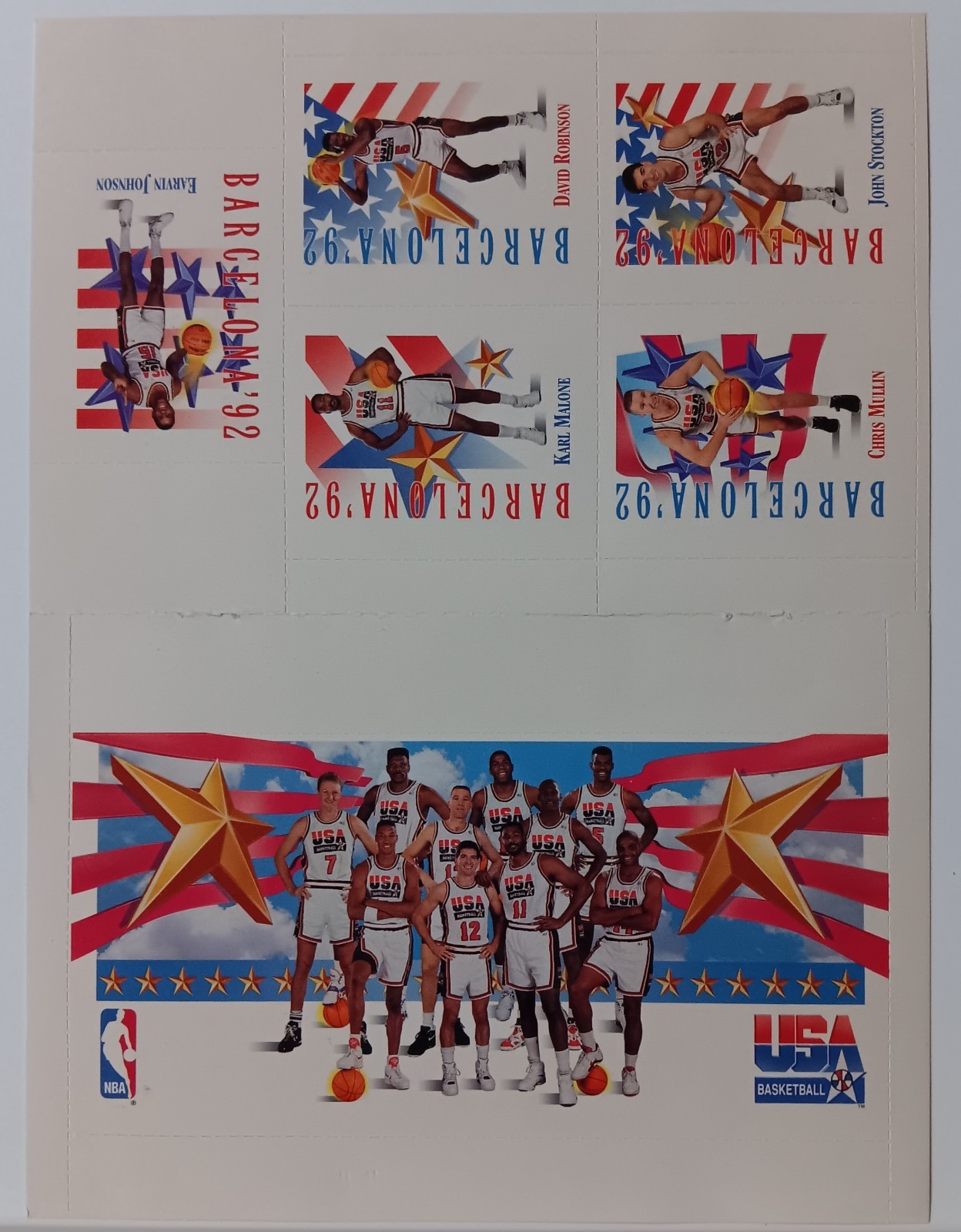 Skybox USA BASKETBALL Barcelona Mark And See sheet, Michael Jordan on team card