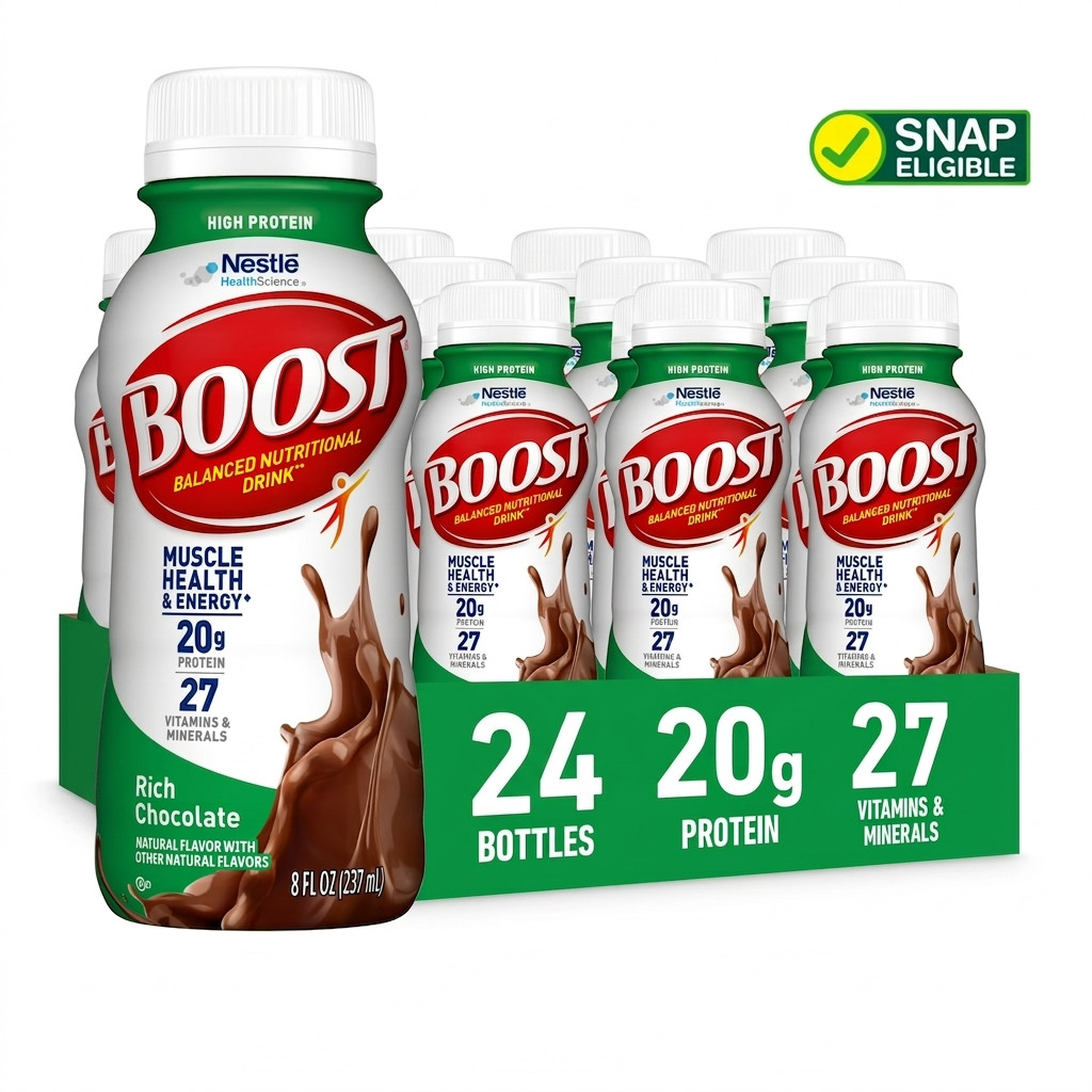 BOOST High Protein Nutritional Drink, Rich Chocolate, 20g Protein, 24 - 8 fl oz BOOST High Protein Nutritional Drink, Rich Chocolate, 20g Protein, 24 - 8 fl oz