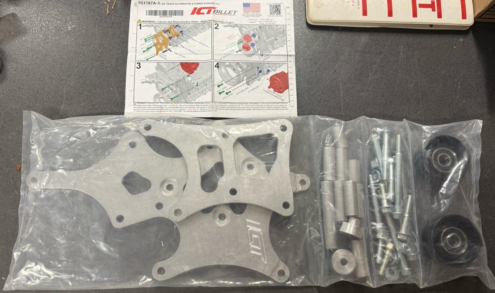 LS Truck LSA Supercharger Swap 6 rib Alternator and Power Steering Bracket Kit