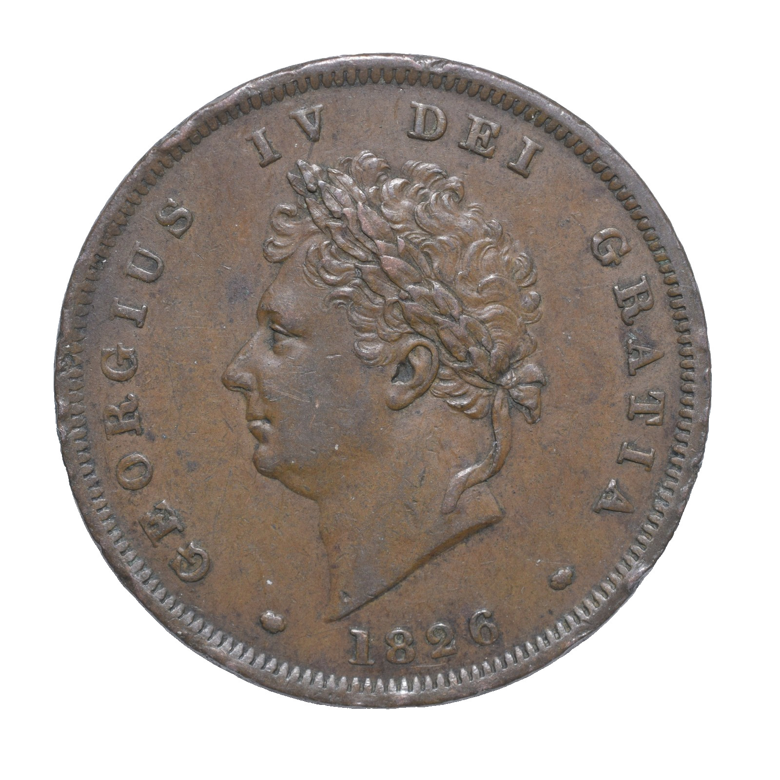 1826 Great Britain Penny George IV Copper Coin VF XF KM693 Lot [754]