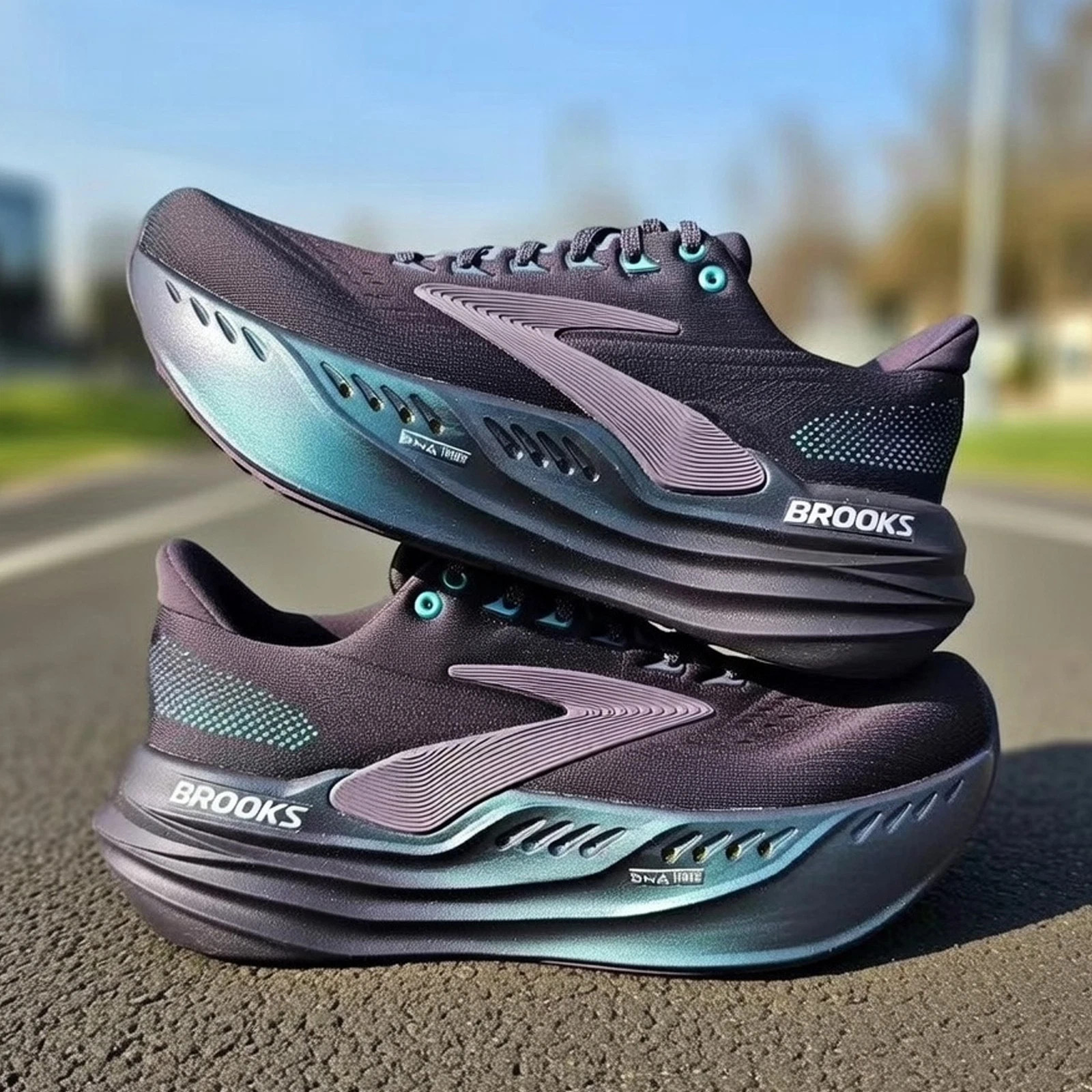 Brooks Glycerin Max Black  Teal Running Shoes Men Sneakers