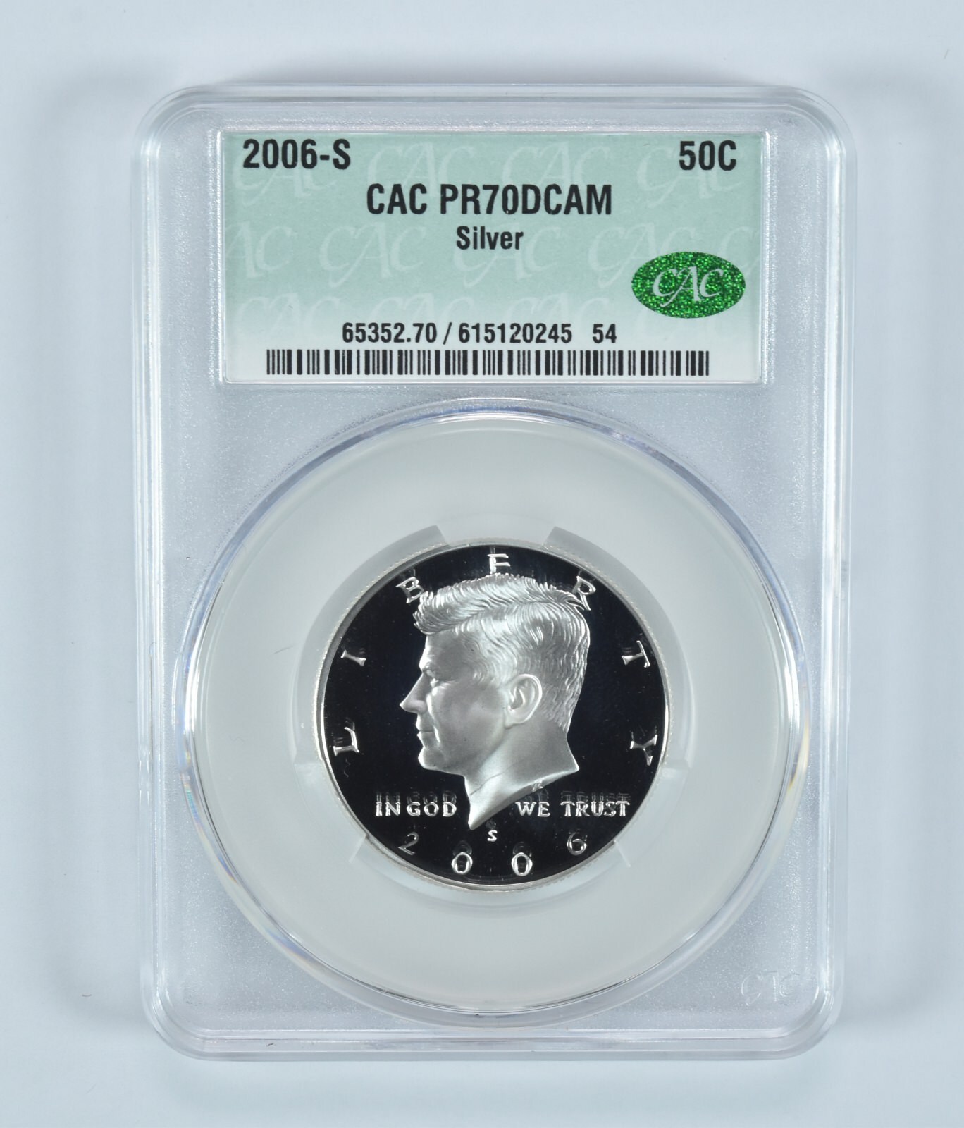 2006-S Kennedy Half Dollar Silver PR70 DCAM CAC CACg