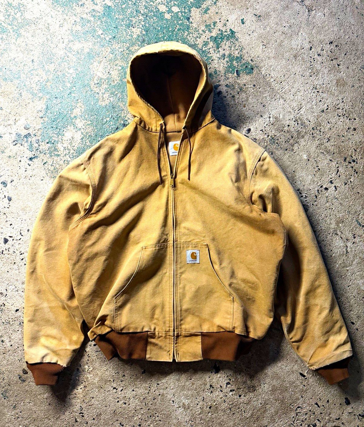Carhartt Active Jacket Hooded Vintage Brown Faded 2XL