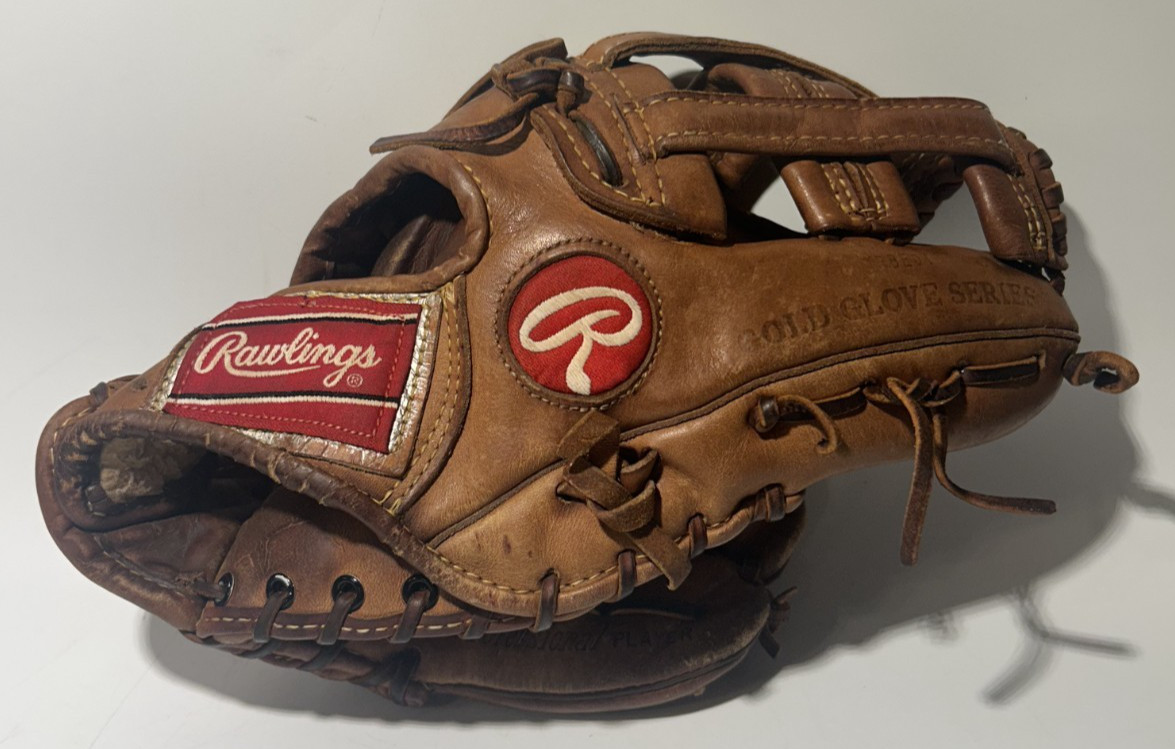 VTG 80s Rawlings PRO 1000H Heart of The Hide Baseball Glove Brown Leather RHT