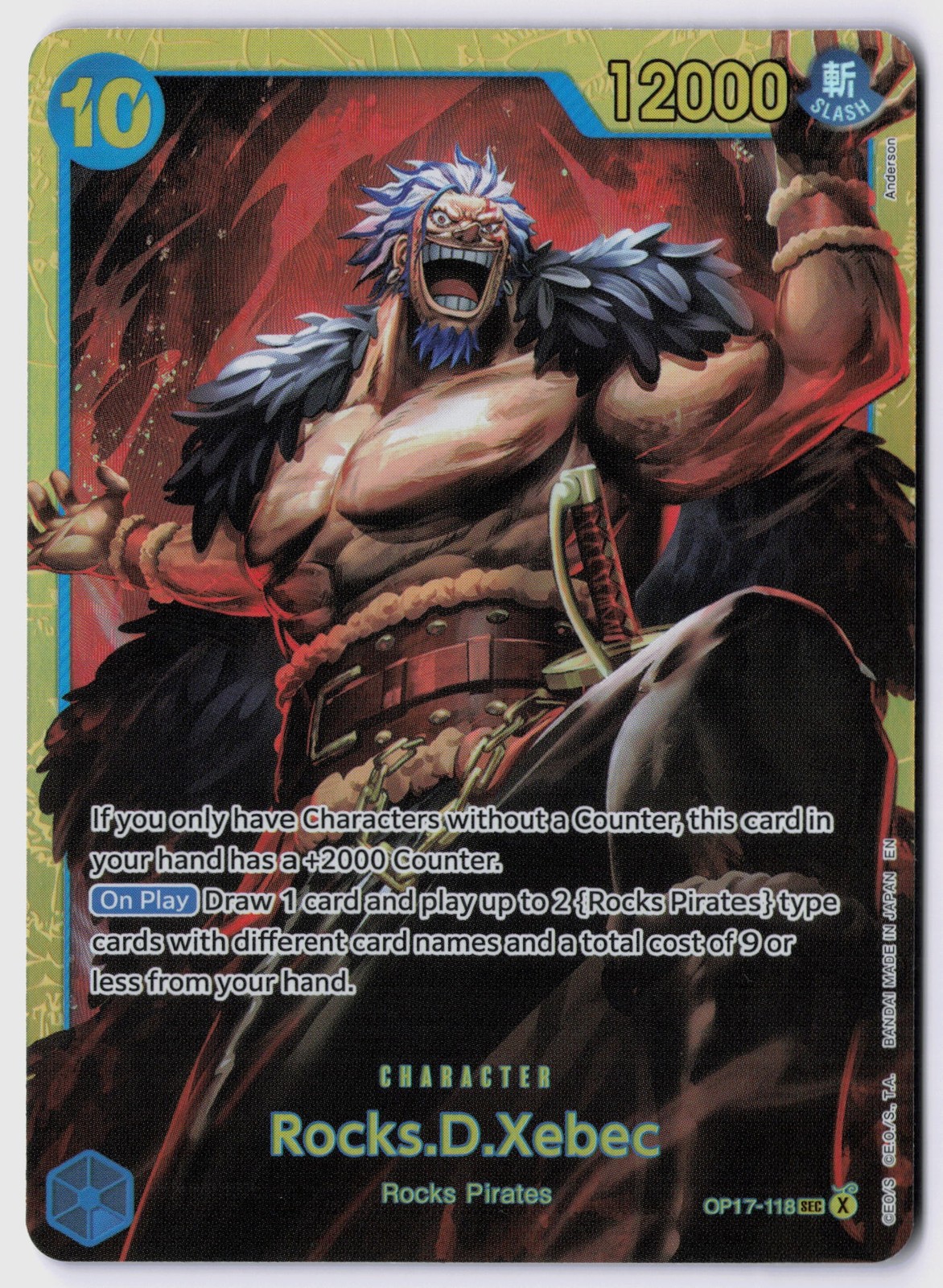 Rocks.D.Xebec (118) OP17-118 Foil The World\'s Strongest Warriors NM