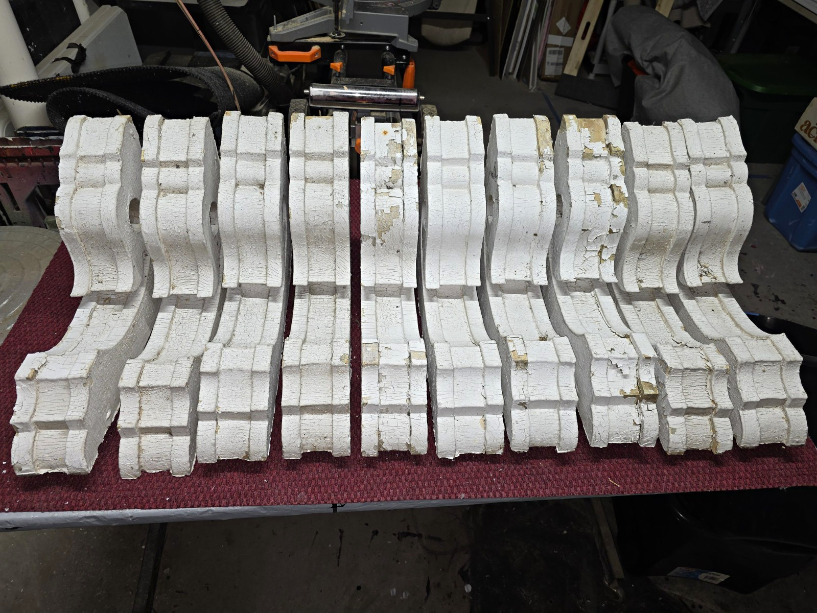 8 Each White Painted Wood Decorative Architectural Corbels/Brackets Salvage