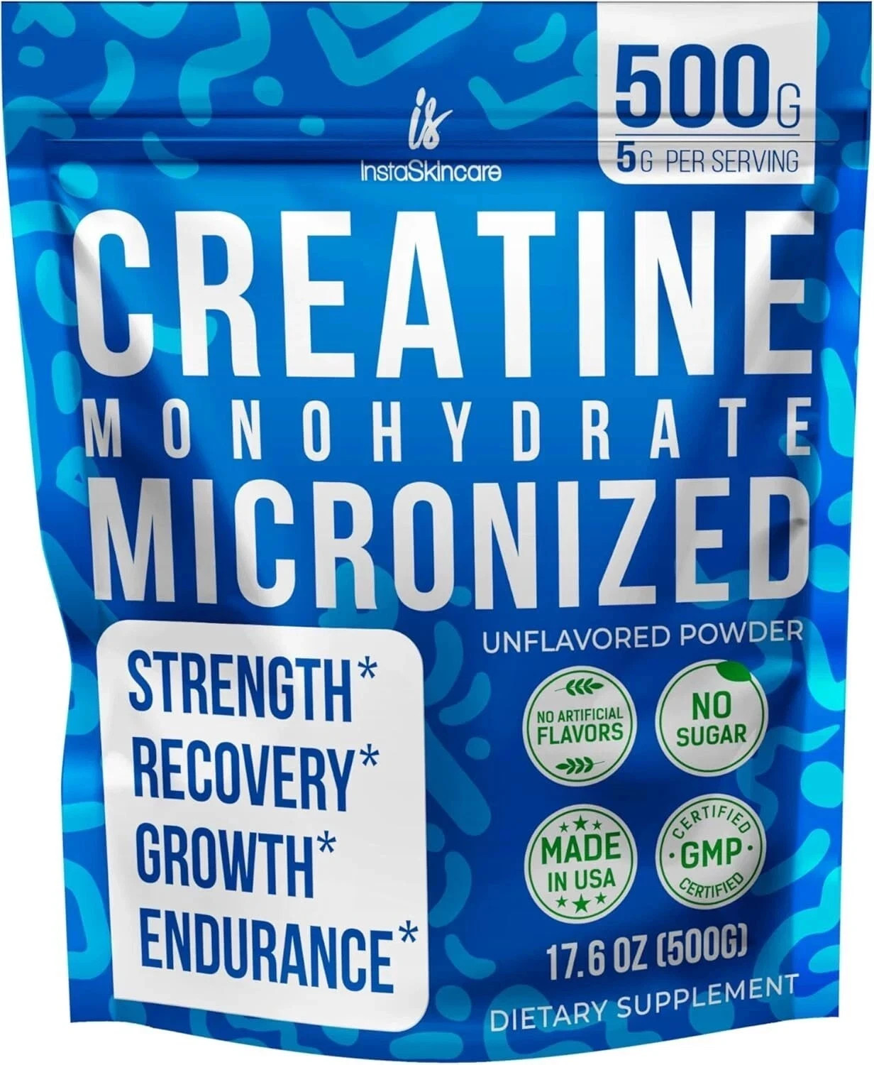 Creatine Monohydrate Powder Muscle Gain 5000mg Per Serv (5g) Made in USA 1.1LB Creatine Monohydrate Powder Muscle Gain 5000mg Per Serv (5g) Made in USA 1.1LB